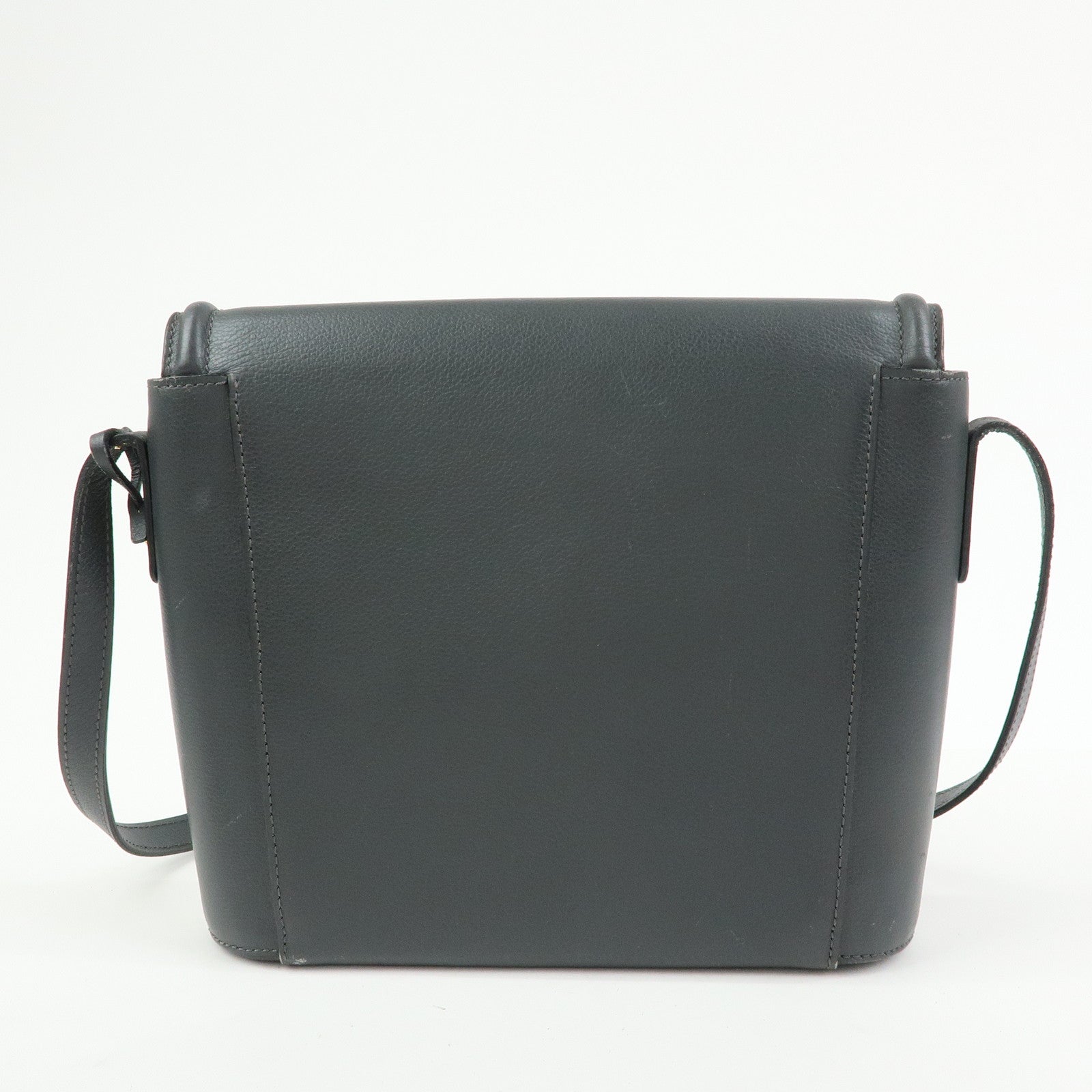 DELVAUX Calf Leather Shoulder Bag Crossbody Bag Eclair Gray Authentic Used F/S