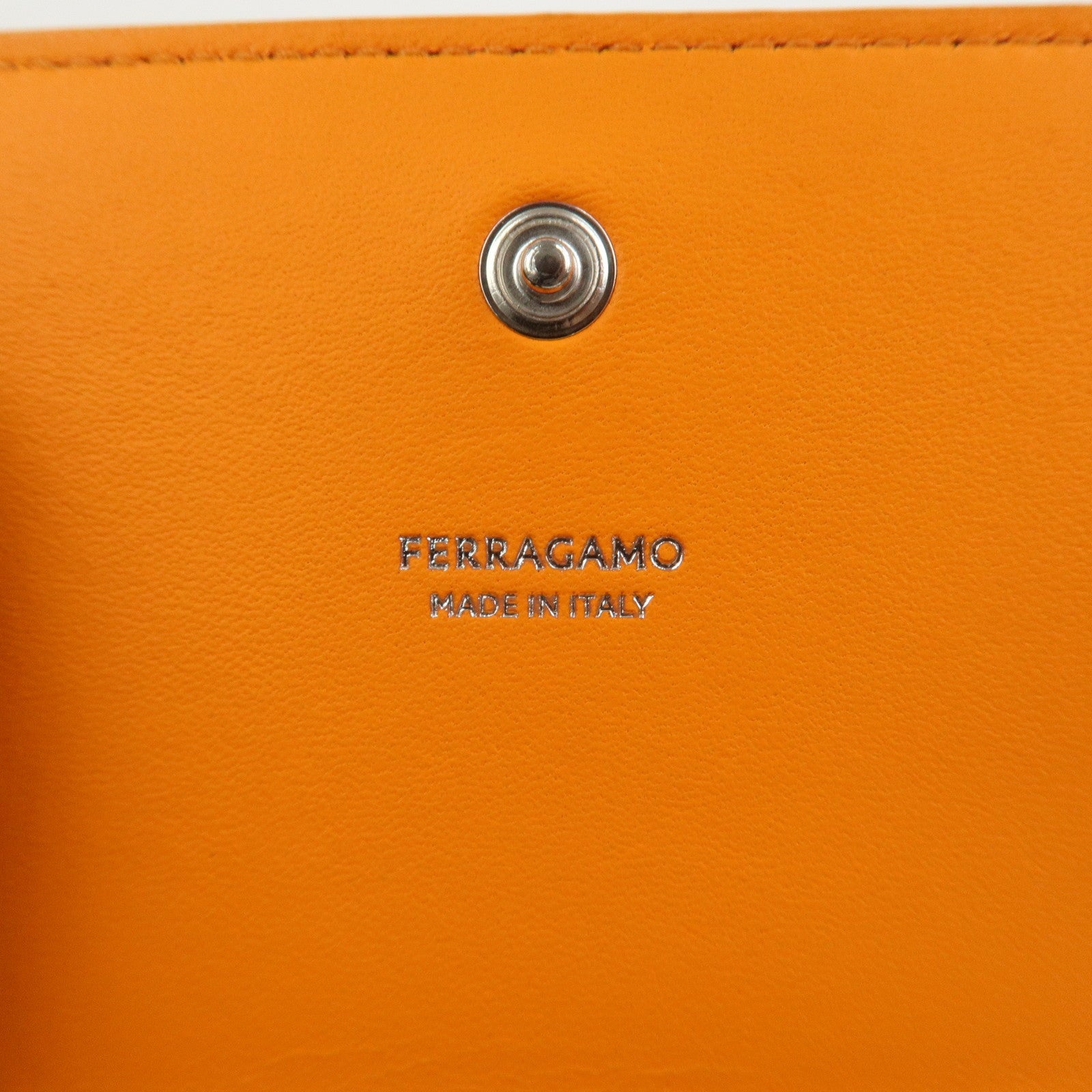 Ferragamo Patent Leather Hand Bag Orange