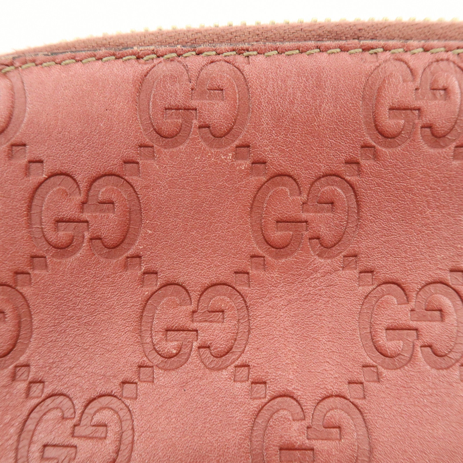 GUCCI Guccissima Leather Cosmetic Pouch Makeup Bag Rose Pink 141811