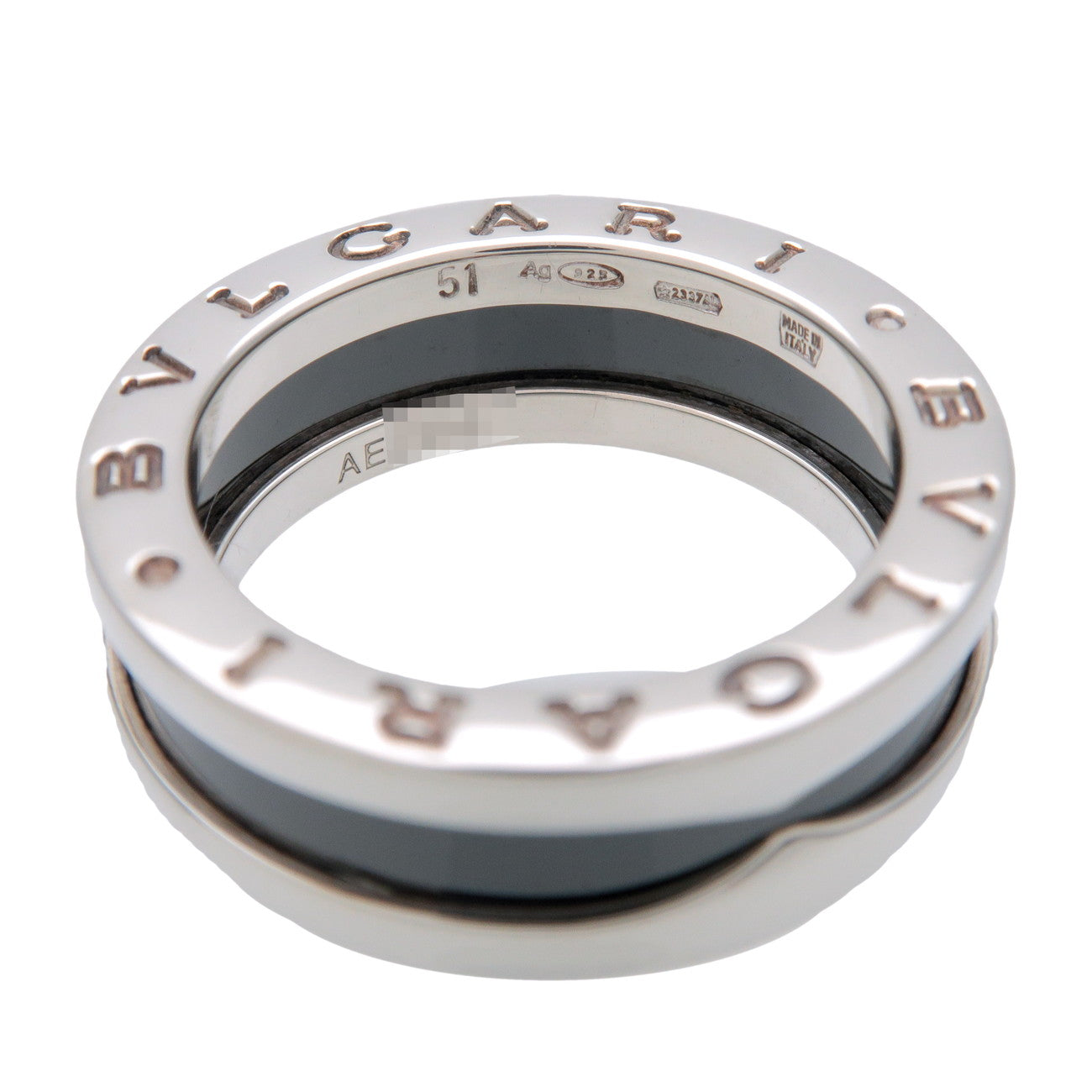 BVLGARI B-Zero1 Save the Children Ring SV925 Black Ceramic US5.5