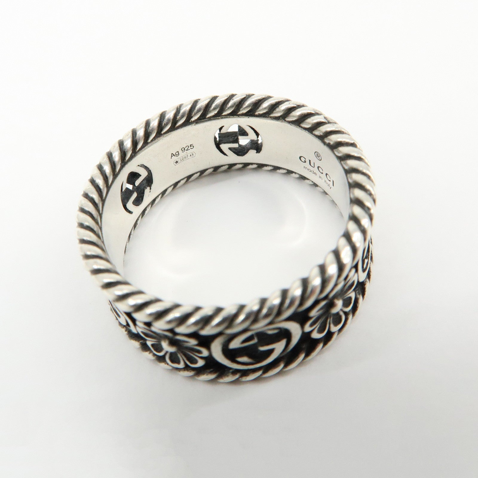 GUCCI Interlocking G Ring SV925 Silver #14 US6.25 EU53 HK14