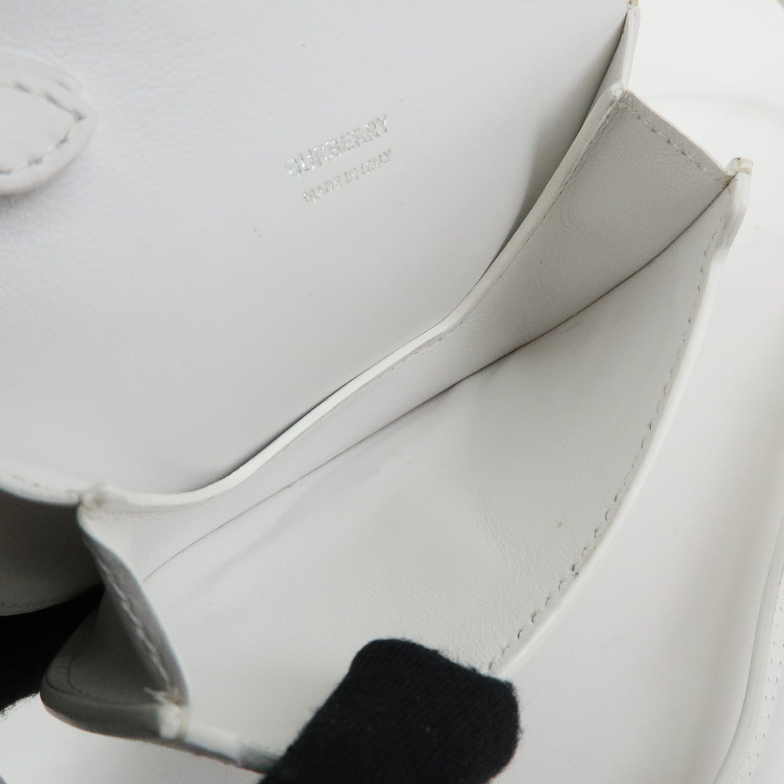 BURBERRY Leather Shoulder Bag Crossbody Bag White
