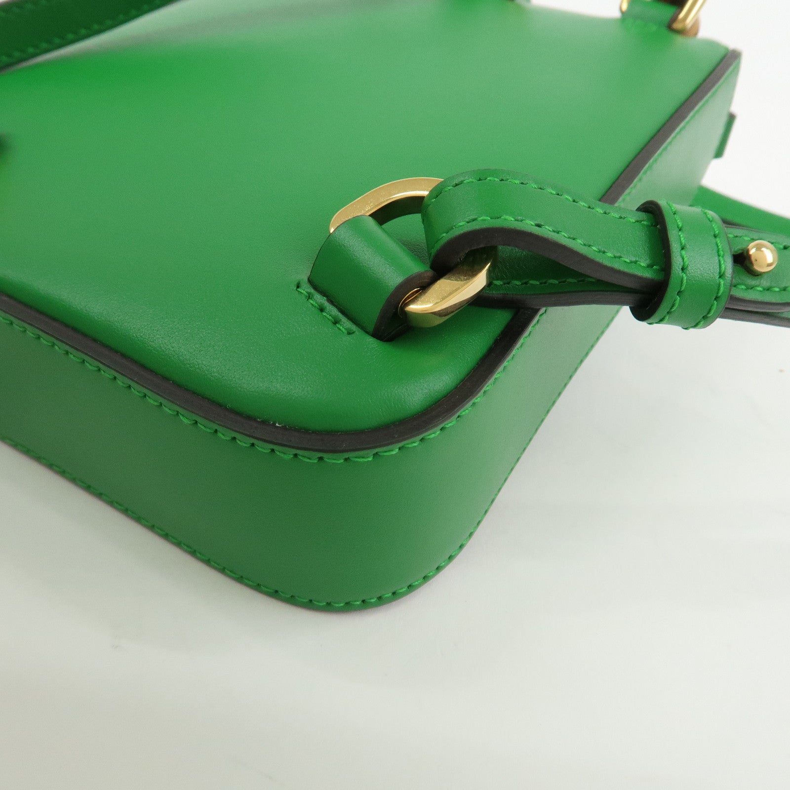 GUCCI Bamboo Leather 2Way Bag Backpack Shoulder Bag Green 702106