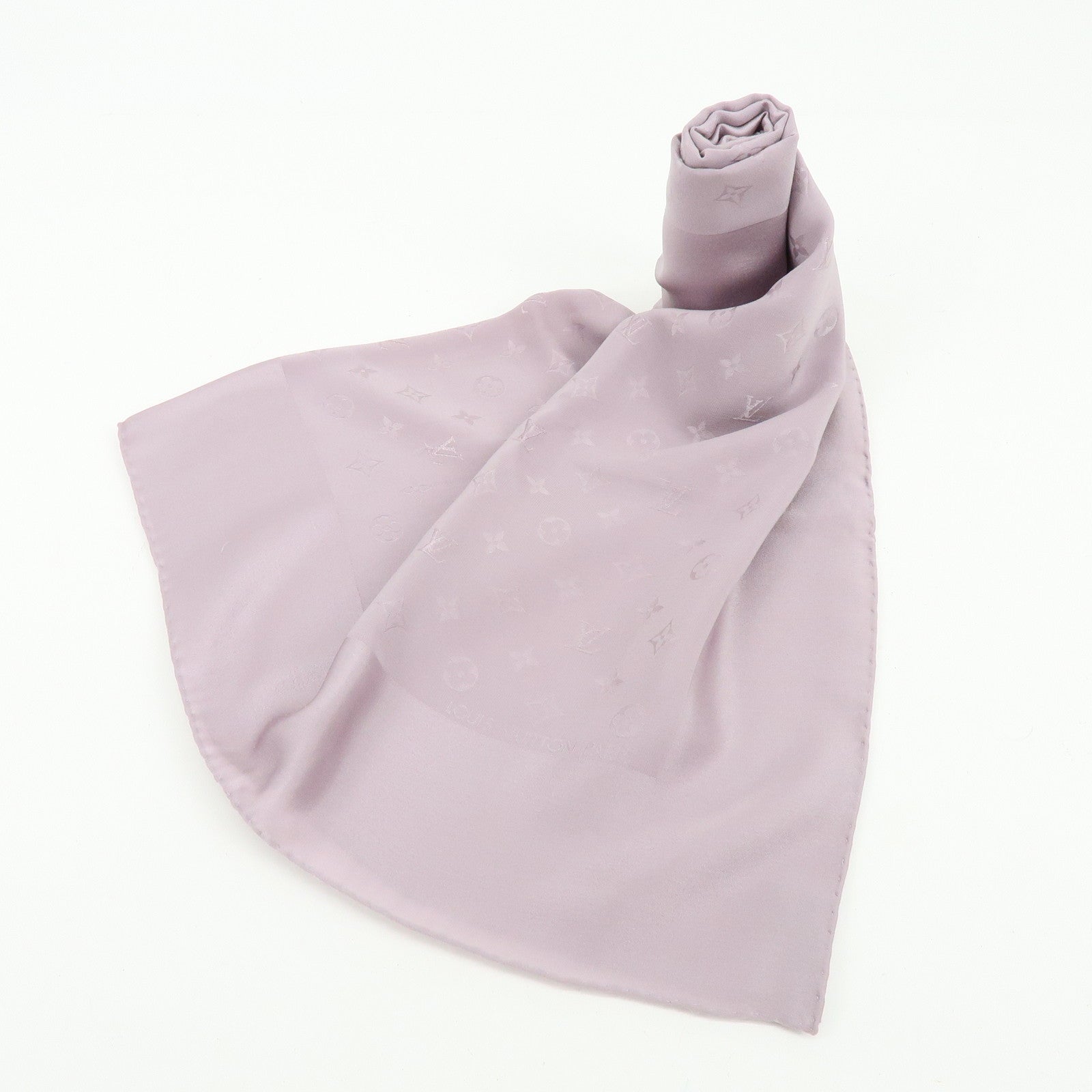 Louis Vuitton Monogram Silk 100% Scarf Light Purple