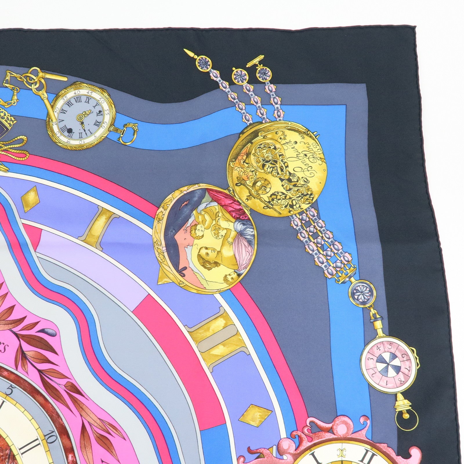 HERMES Carre90 Silk100% Parmi les Fleurs Je Compte les Heures Scarf