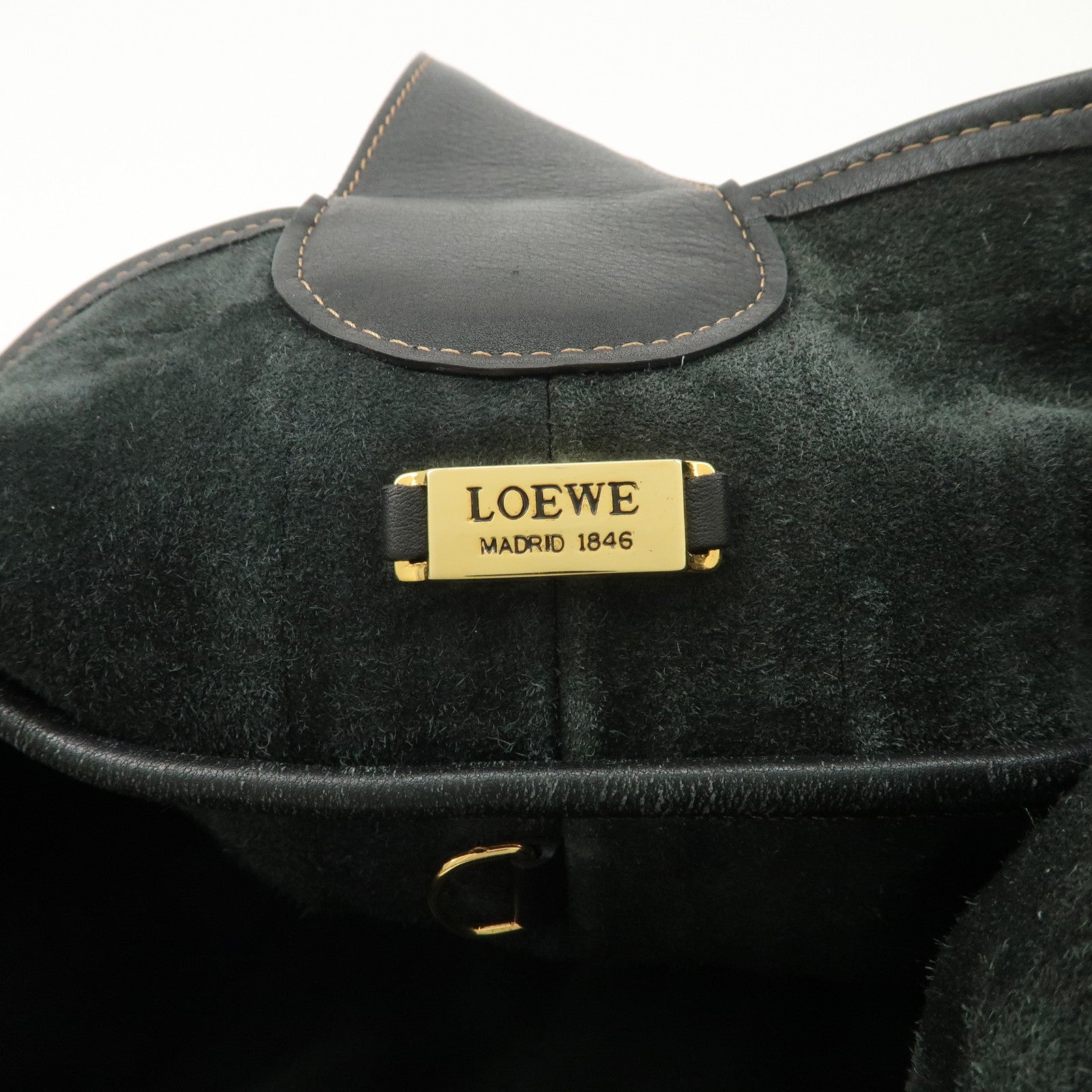 LOEWE Anton Leather Shoulder Bag Cross Body Bag Black Used