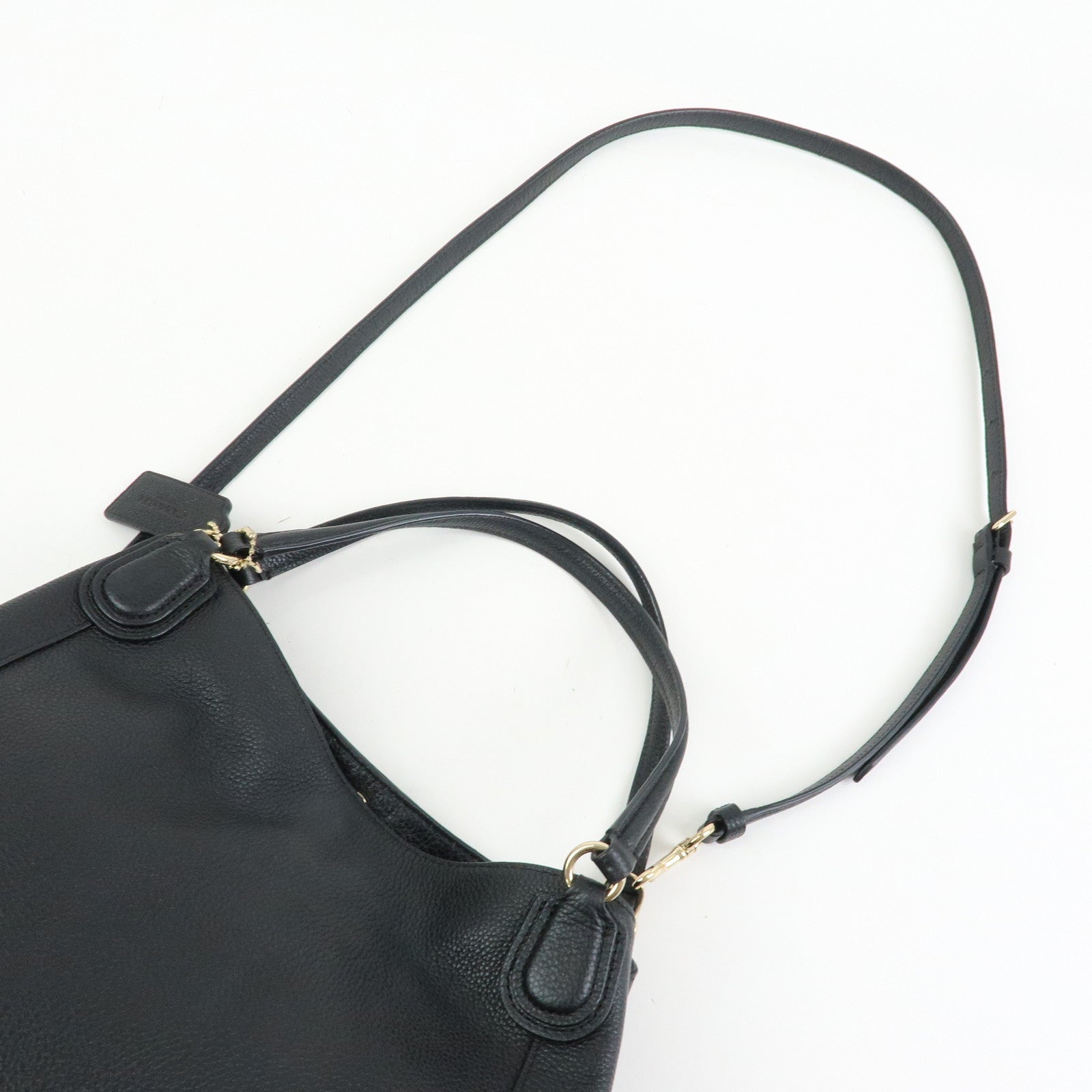 COACH Edie Leather 2Way Shoulder Bag Hand Bag Black