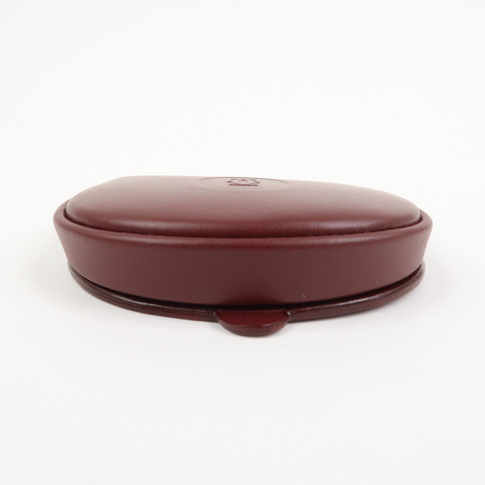 Cartier Must Line Logo Leather Coin Case Coin Purse Bordeaux
