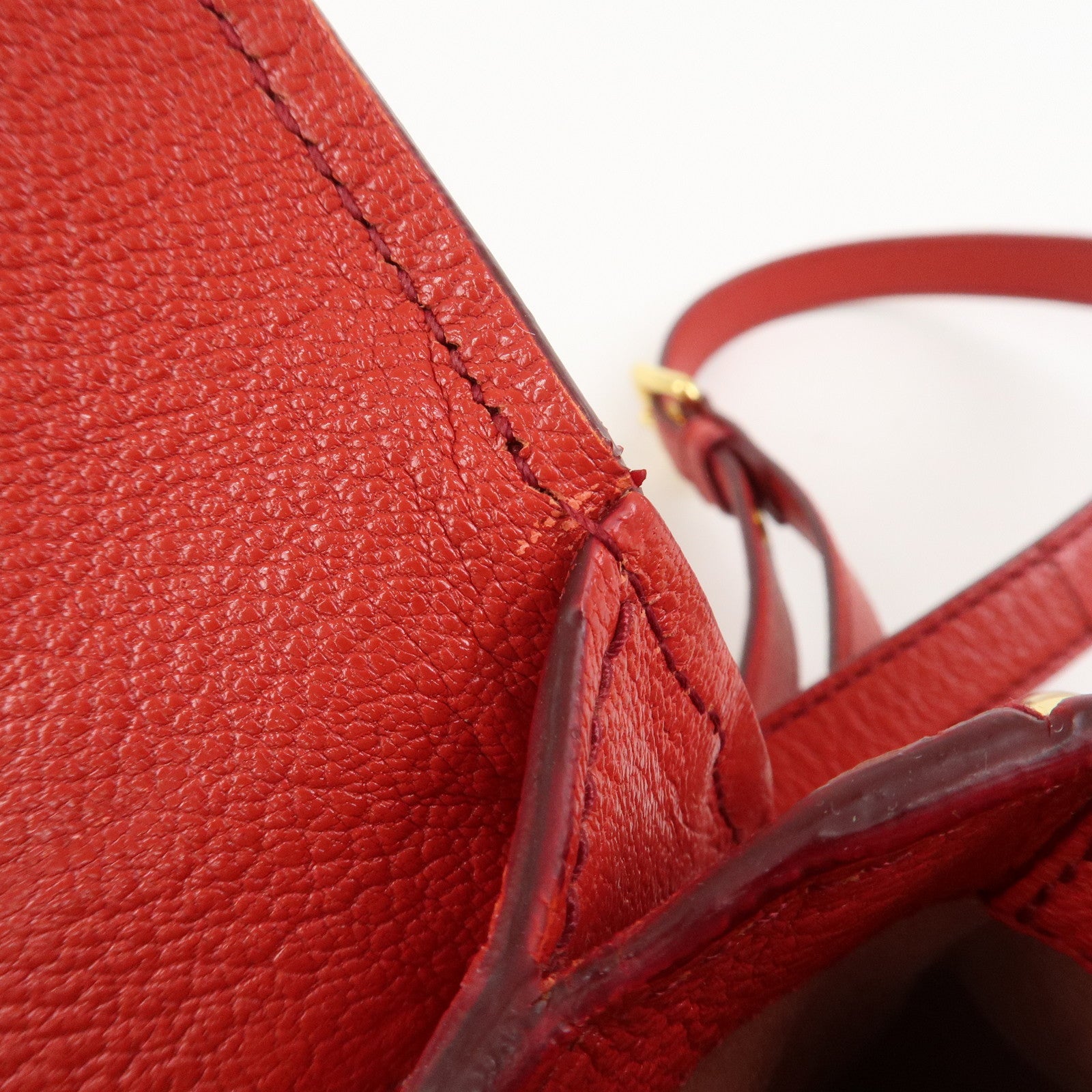 MIU MIU Madras Leather 2Way Bag Hand Bag Shoulder Bag Red RTC460