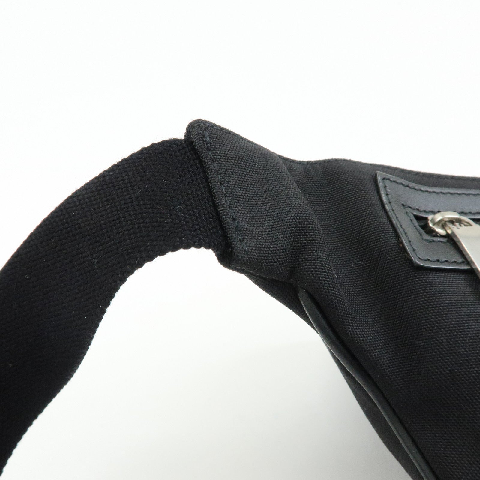 SAINT LAURENT PARIS Canvas Leather Waist Bag Body Bag Black 557831