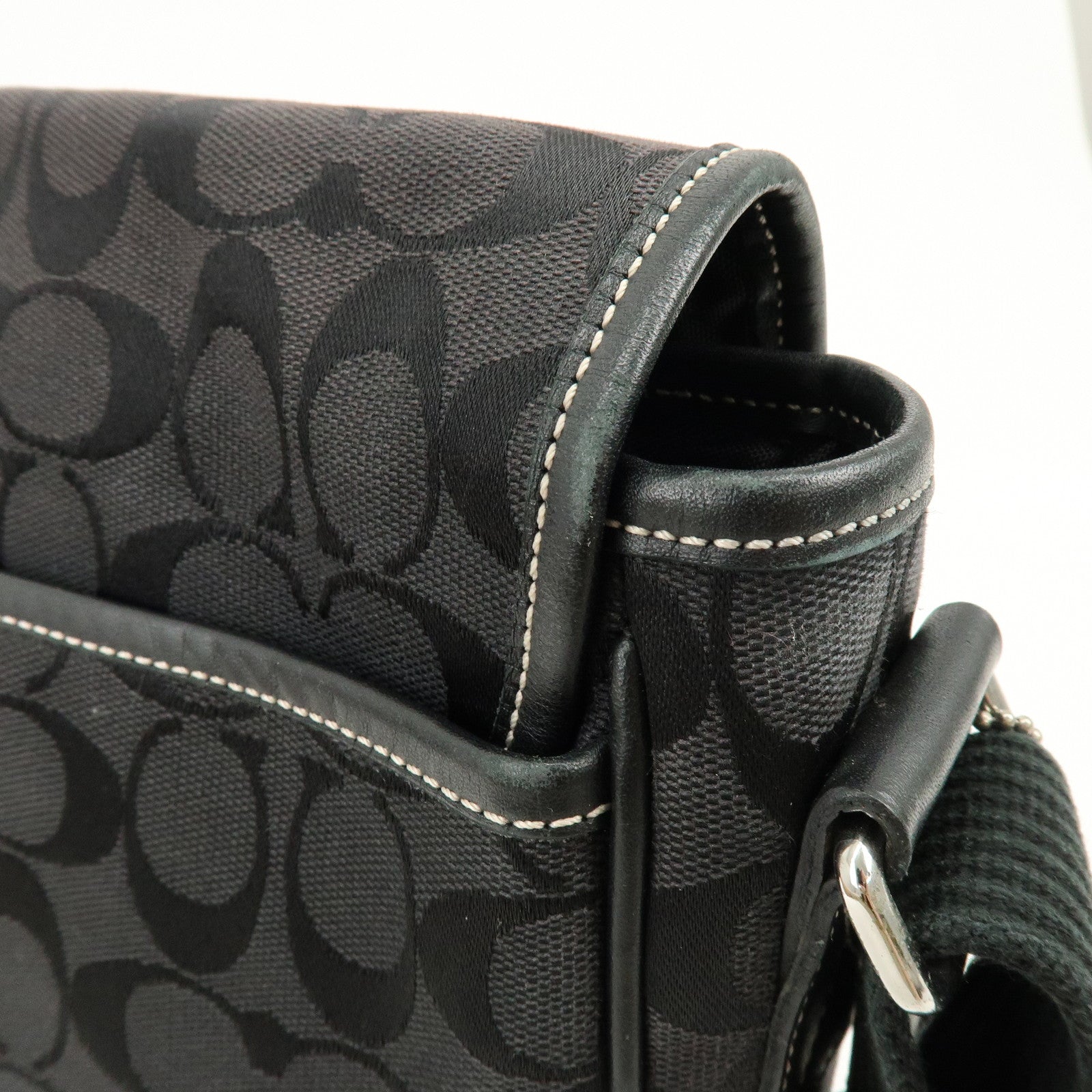 COACH Signature Set of 2 Shoulder Bag Crossbody Bag Black Brown