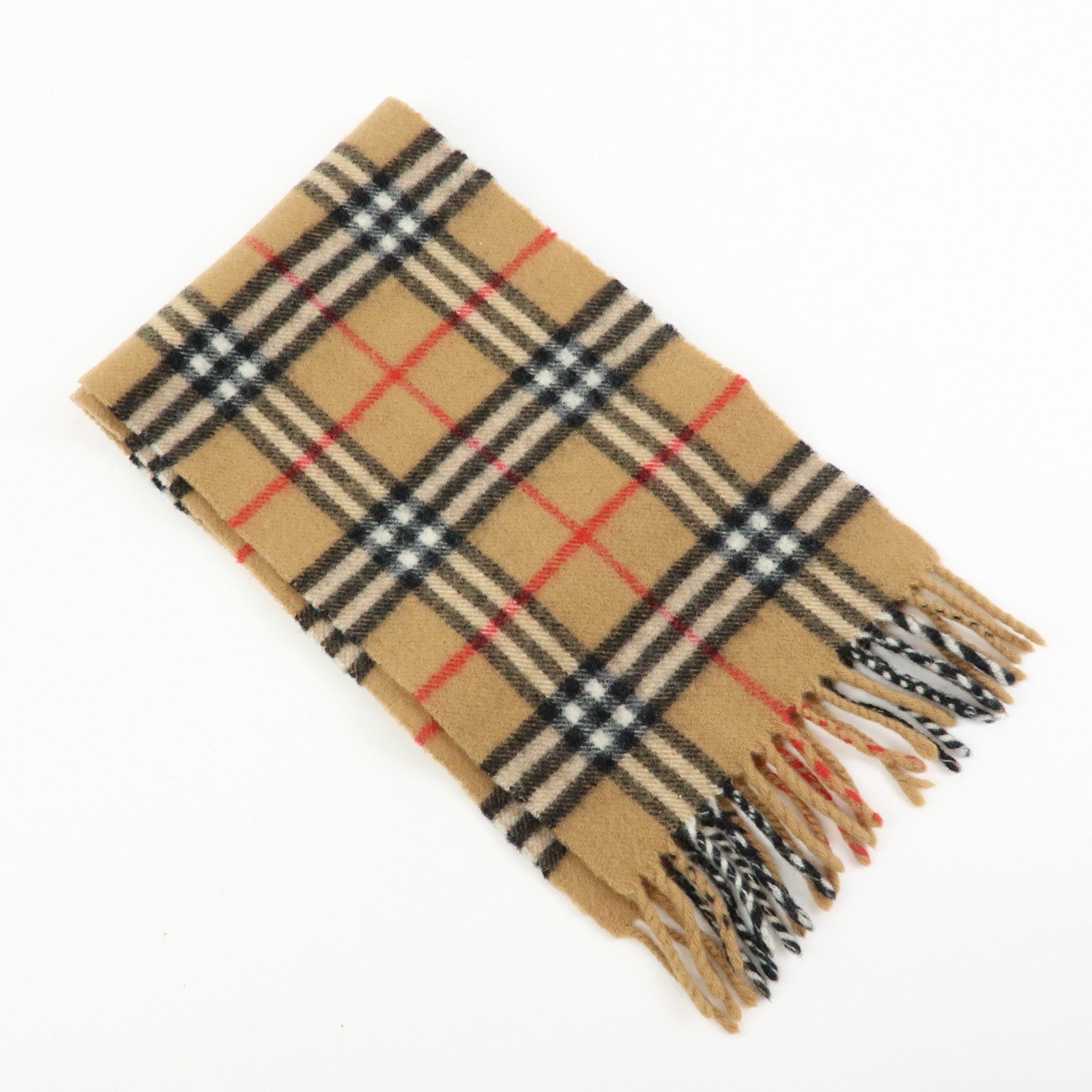 BURBERRY Nova Plaid Wool 100% Scarf Shawl Beige Black Red