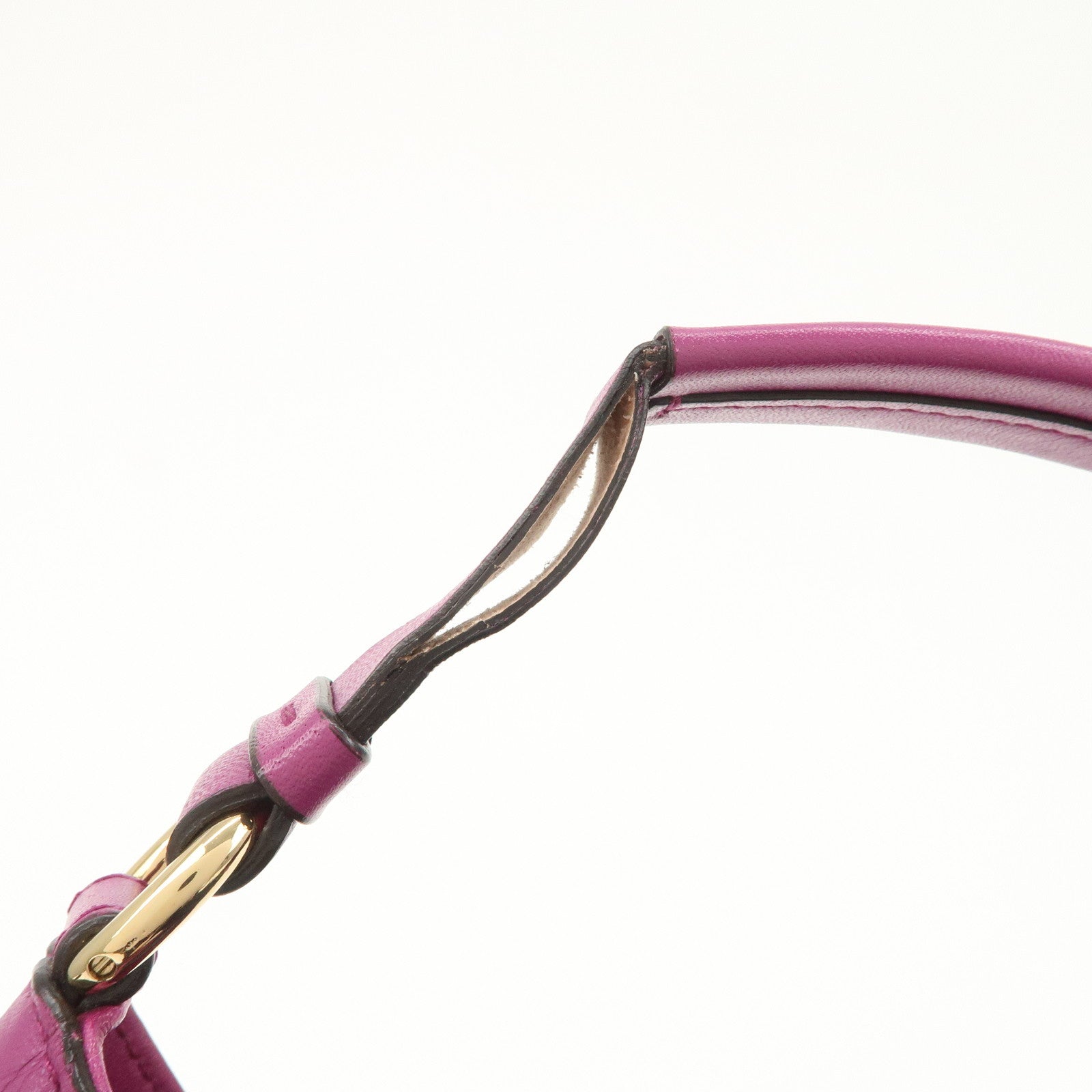 Ferragamo Gancini Leather Shoulder Bag Hand Bag Purple