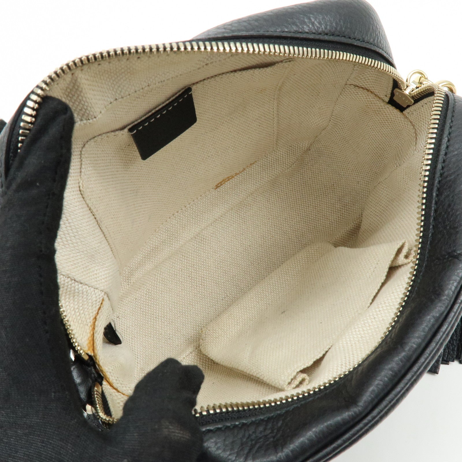 GUCCI SOHO Leather Small Disco Bag Shoulder Bag Black 308364