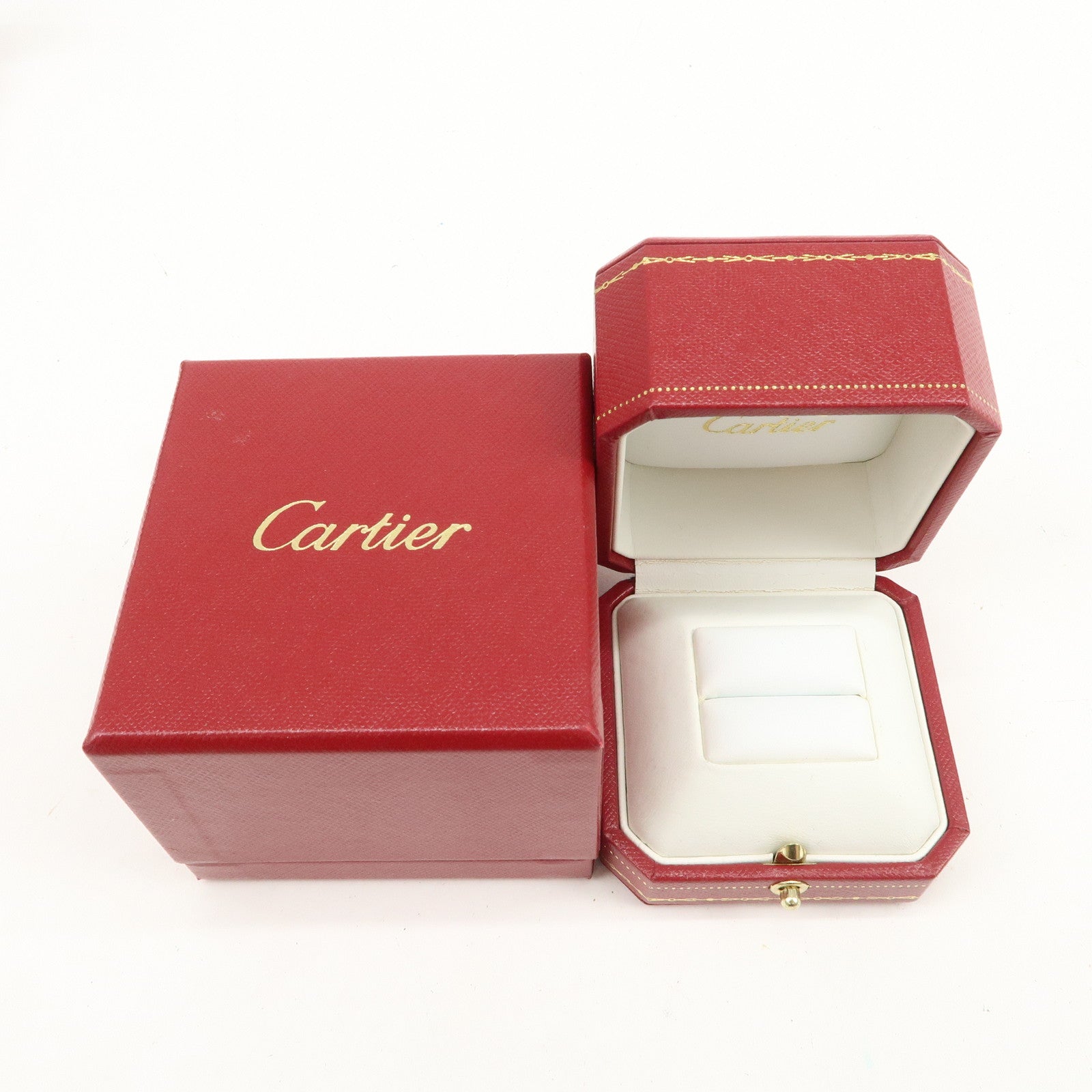 Cartier Set of 5 Jewelry Boxes Ring Boxes Red Gold