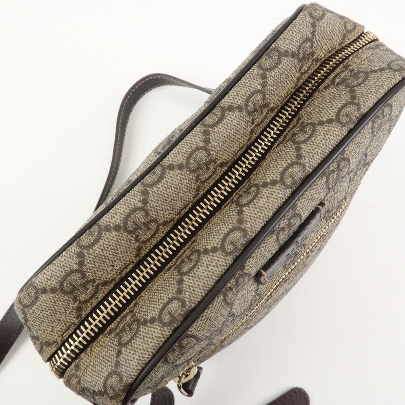 GUCCI GG Supreme Leather Shoulder Bag Crossbody Bag Beige 233268