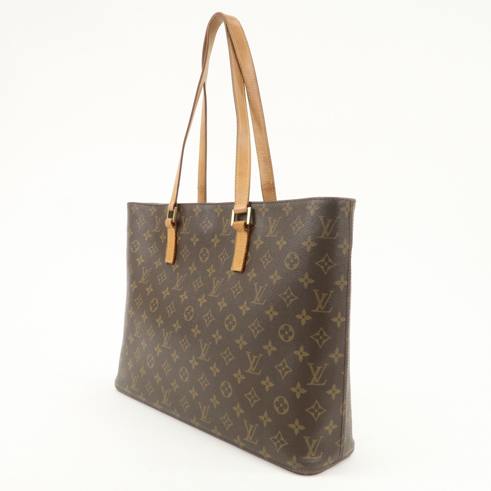 Louis Vuitton Monogram Luco Tote Bag Hand Bag Brown M51155 Used