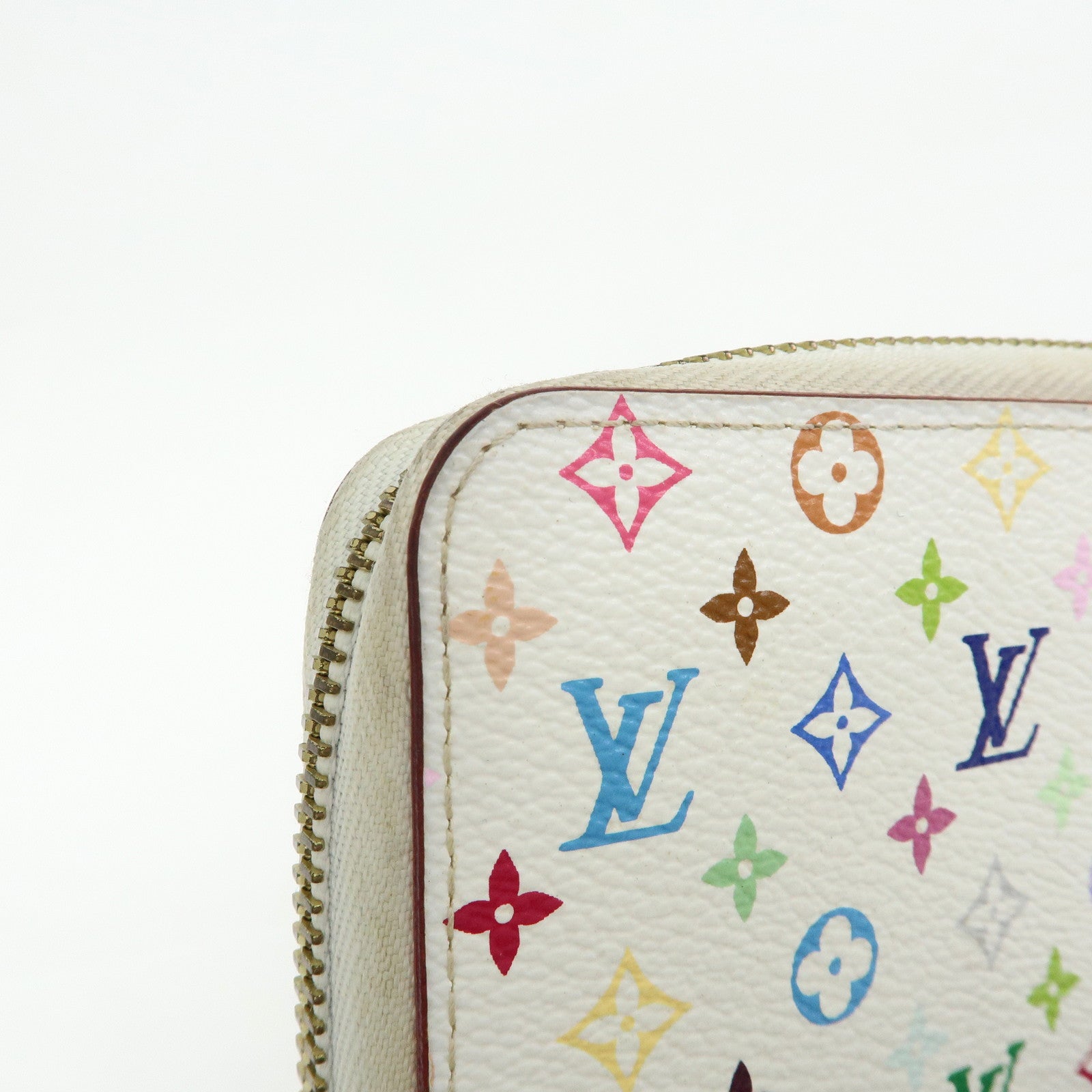 Louis Vuitton Monogram Multicolor Round Zippy Wallet Blanc M60241