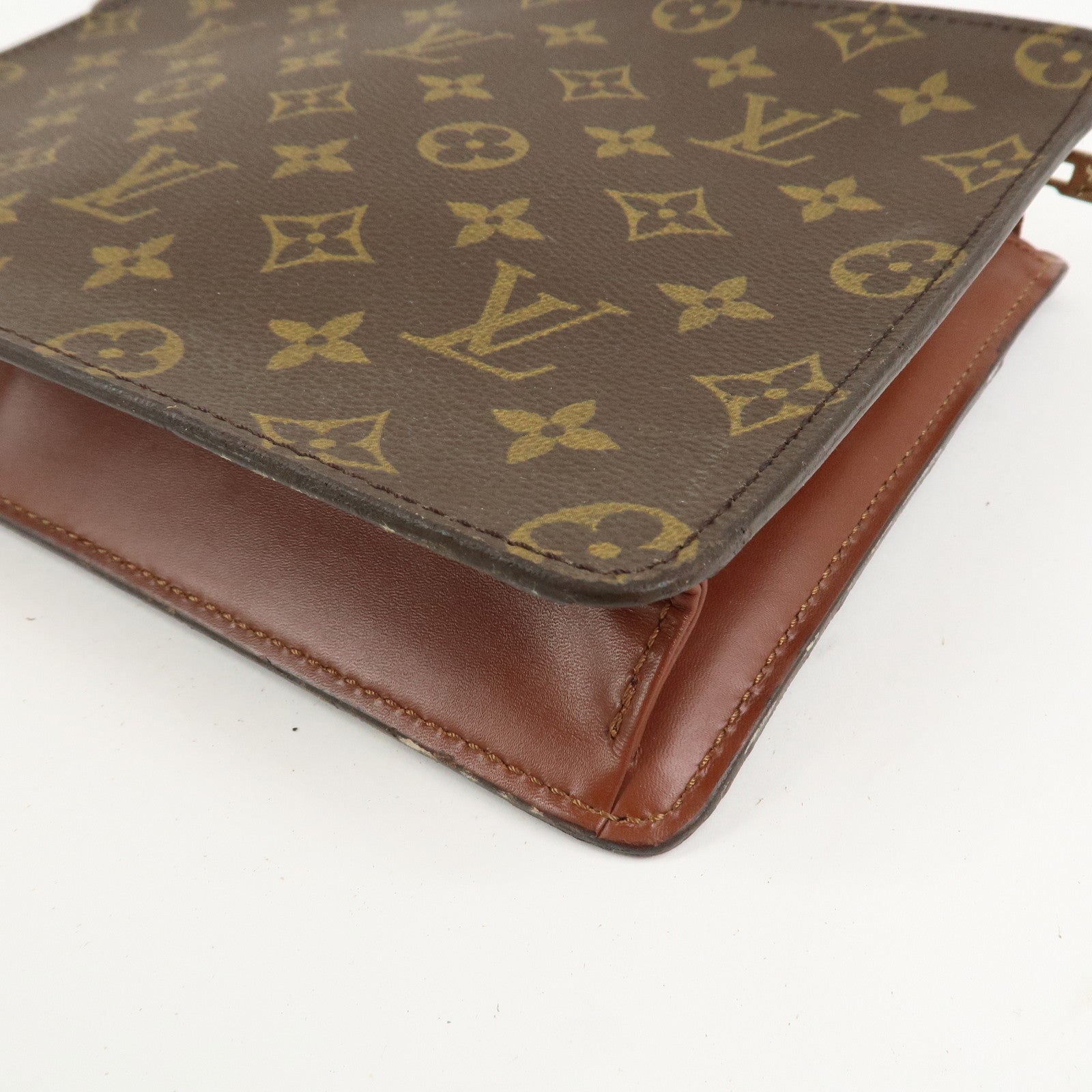 Louis Vuitton Monogram Pochette Homme Clutch Bag Brown M51795
