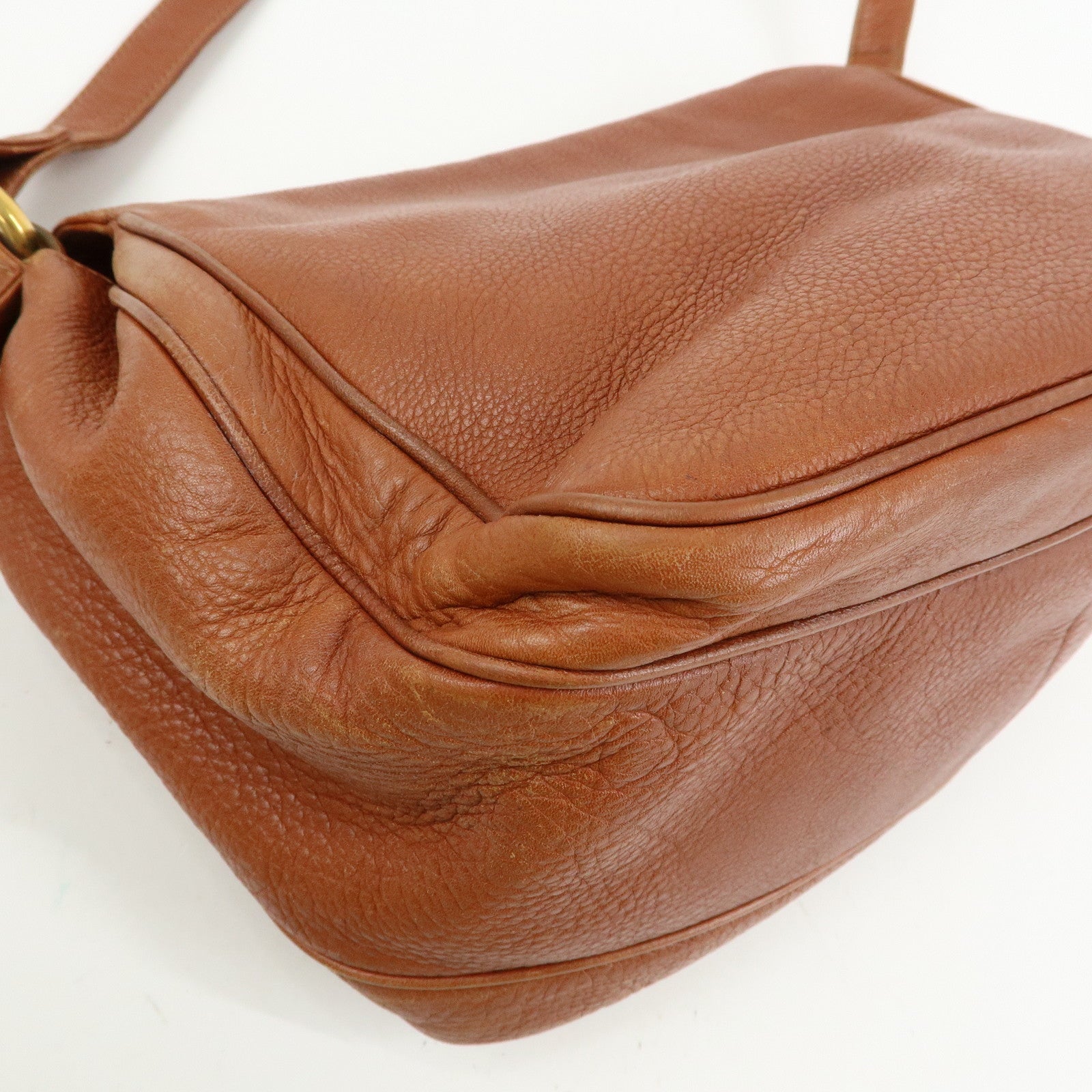 LOEWE Anagram Leather Shoulder Bag Crossbody Bag Brown