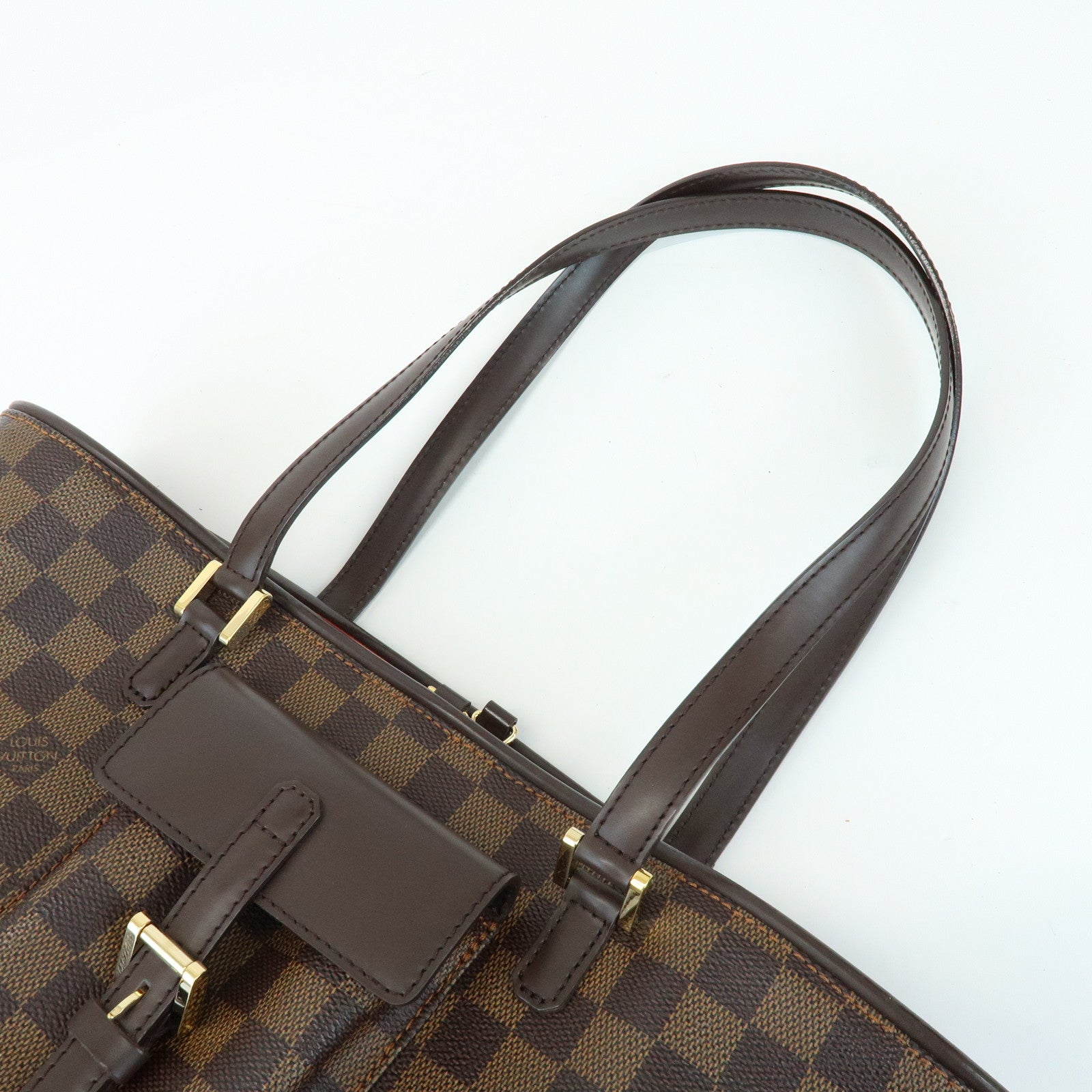 Louis Vuitton Damier Manosque PM Canvas Tote Bag Ebene N51121