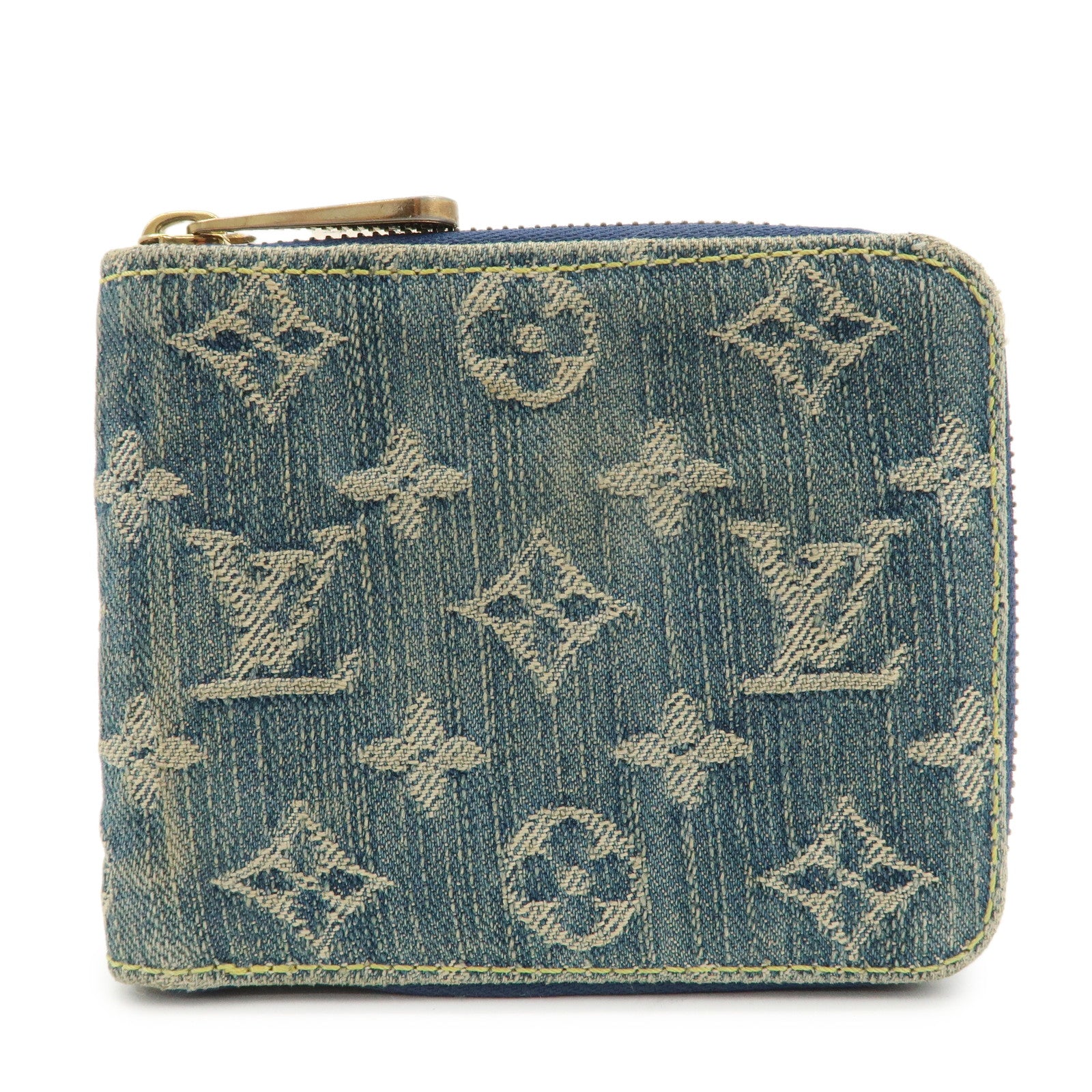 LLouis Vuitton Monogram Denim Mini Zippy Wallet Blue M95342