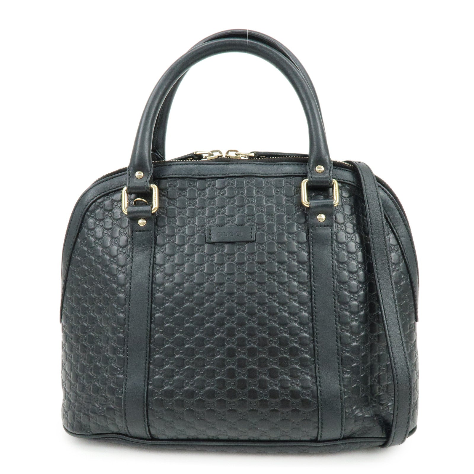 GUCCI Micro Guccissima Leather 2Way Bag Hand Bag Black 449663