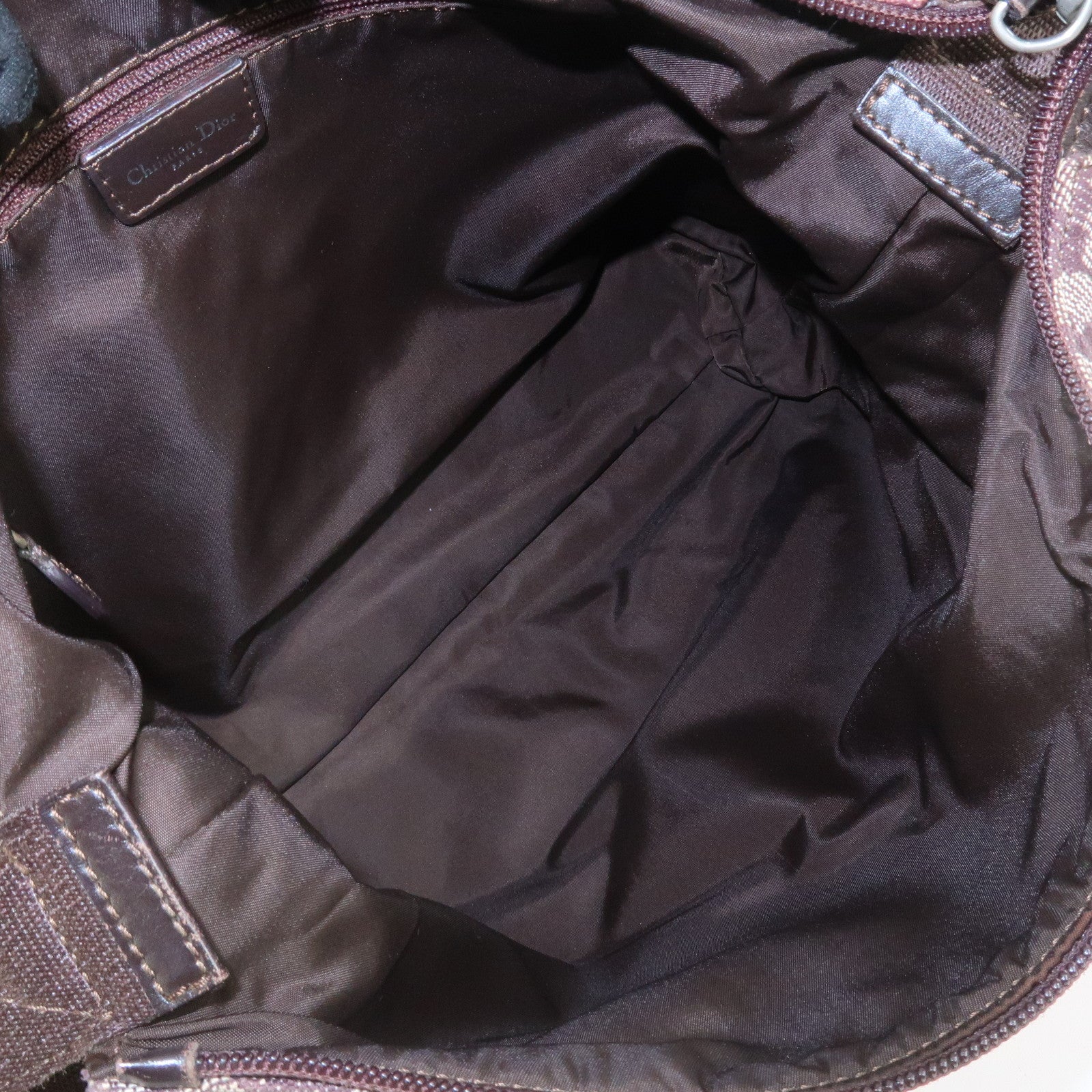 Christian Dior Trotter Jacguard Canvas Shoulder Crossbody Bag Brown