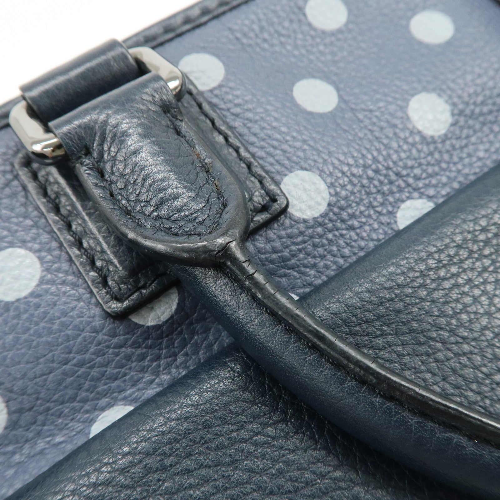 LOEWE Amazona Cruz Leather 2Way Bag Hand Bag Shoulder Bag Navy