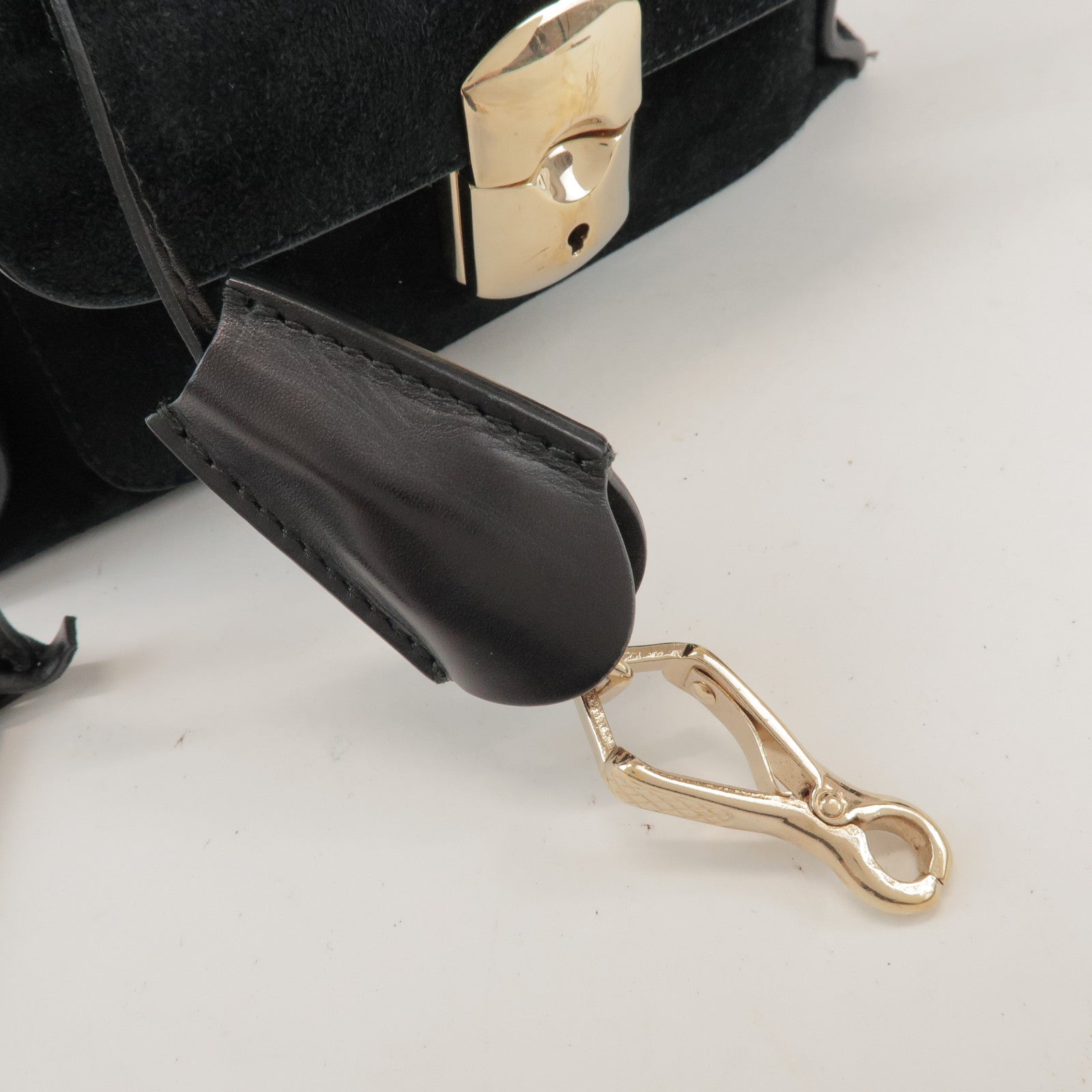 BALENCIAGA Padlock All Afternoon Suede Leather 2Way Bag 319499