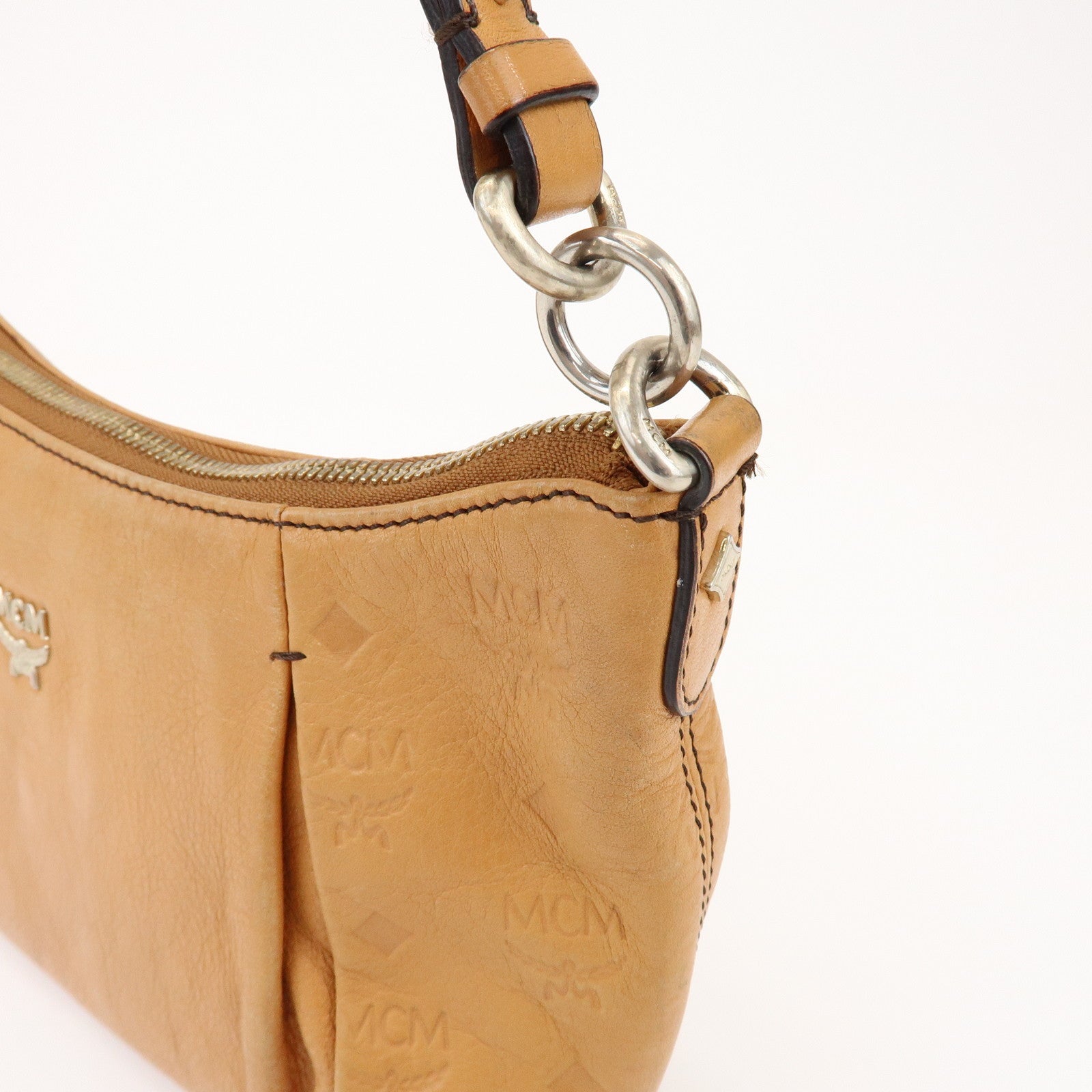 MCM Logo Leather 2WAY Bag Hand Bag Shoulder Bag Crossbody Bag Brown