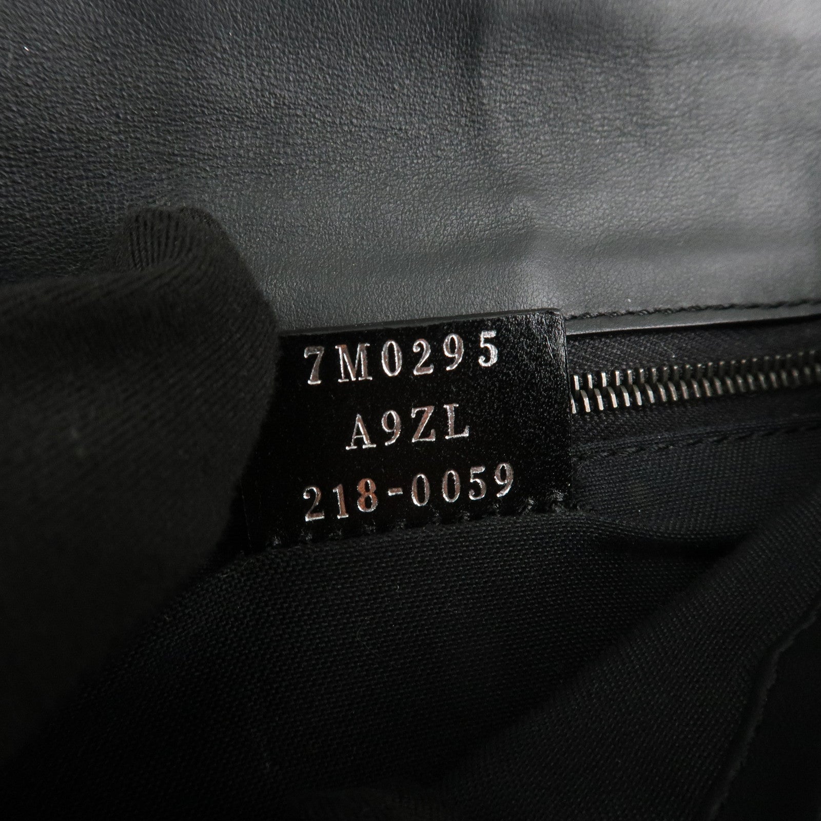 FENDI Zucca Leather Canvas Baguette Slim Clutch Bag Black 7M0295 Used