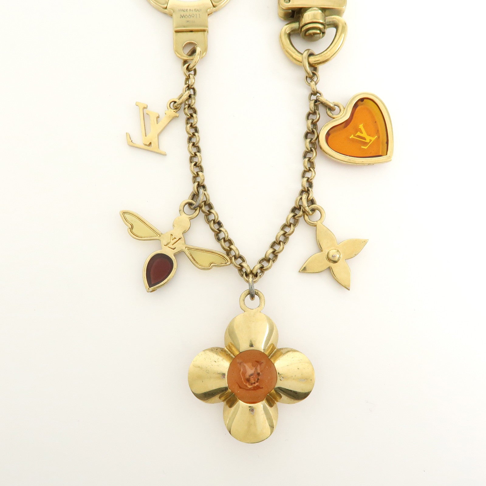 Louis Vuitton Bijou Sac Chaine Bee Fleur Bag Charm Gold M66911