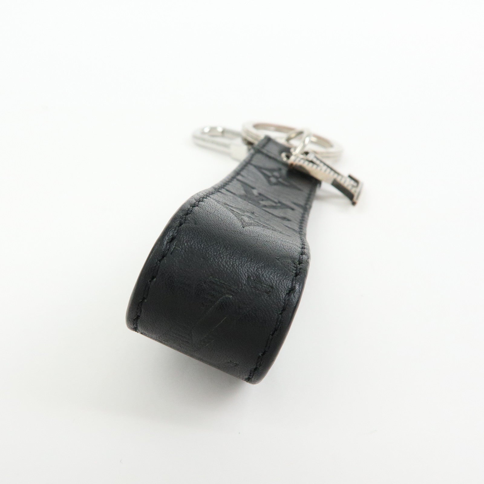 Louis Vuitton Monogram Shadow Dragonne S00 Charm Key Chain Black