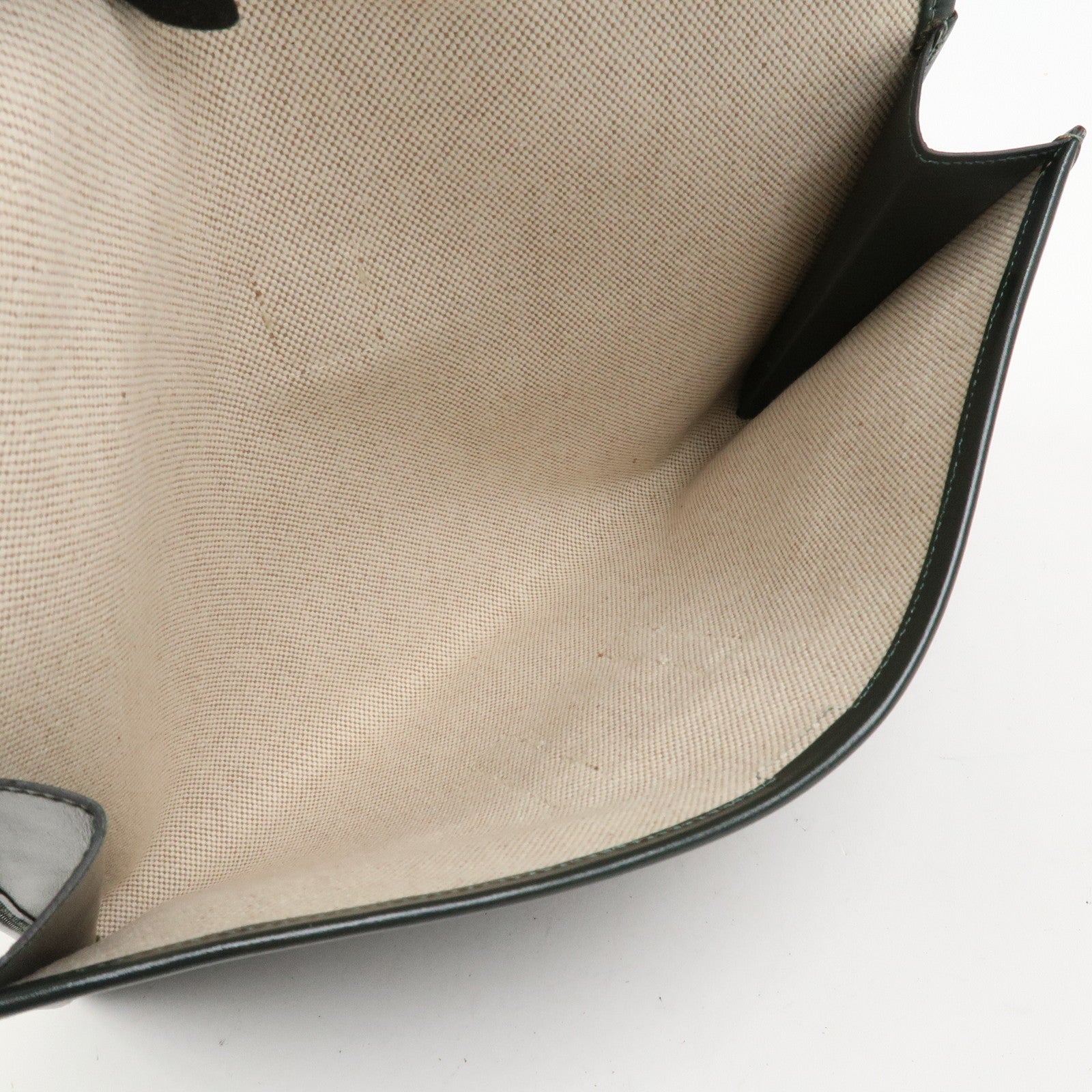 HERMES Box Calf Gige PM Clutch Bag O Stamped Dark Green