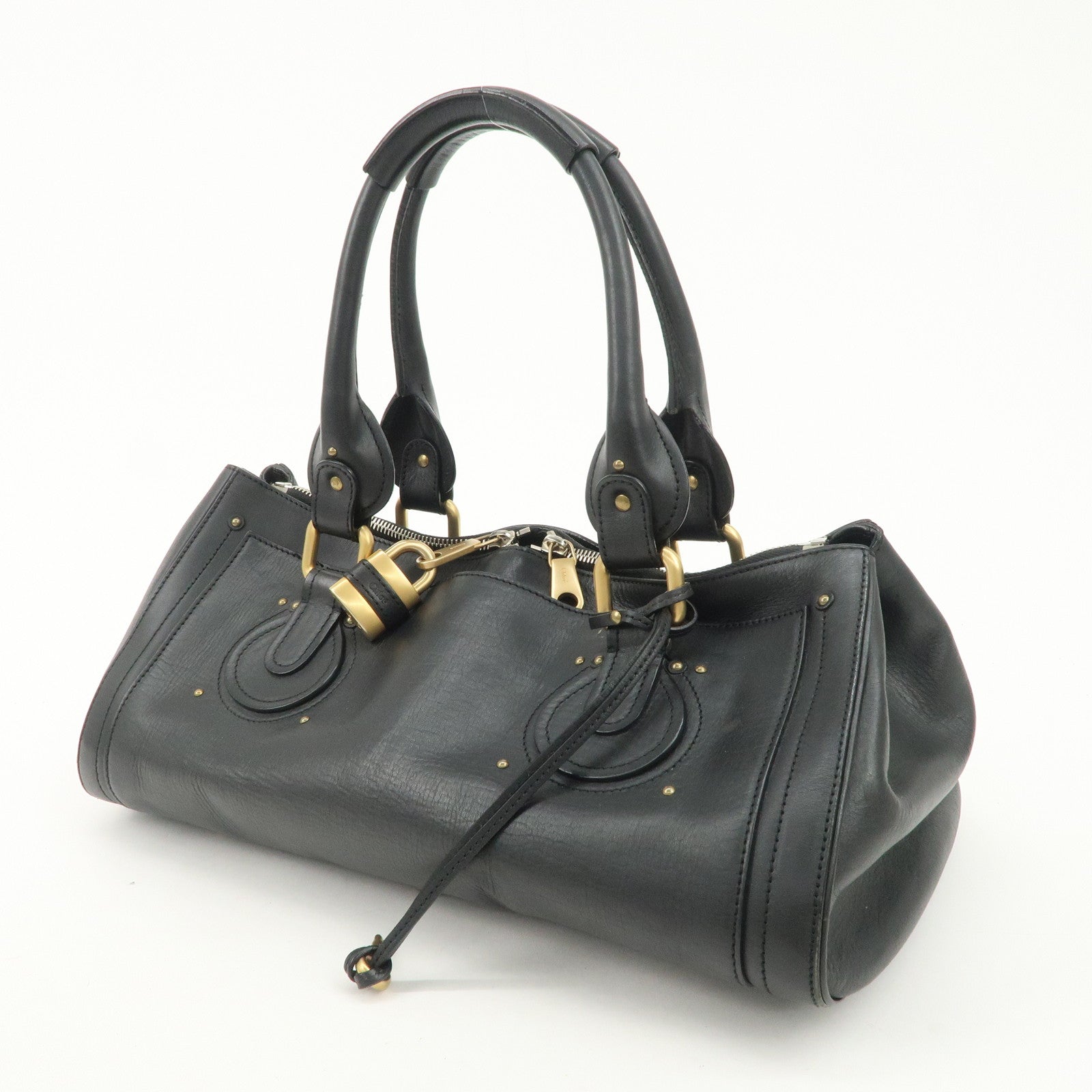 Chloe Paddington Leather Hand Bag Shoulder Bag Black