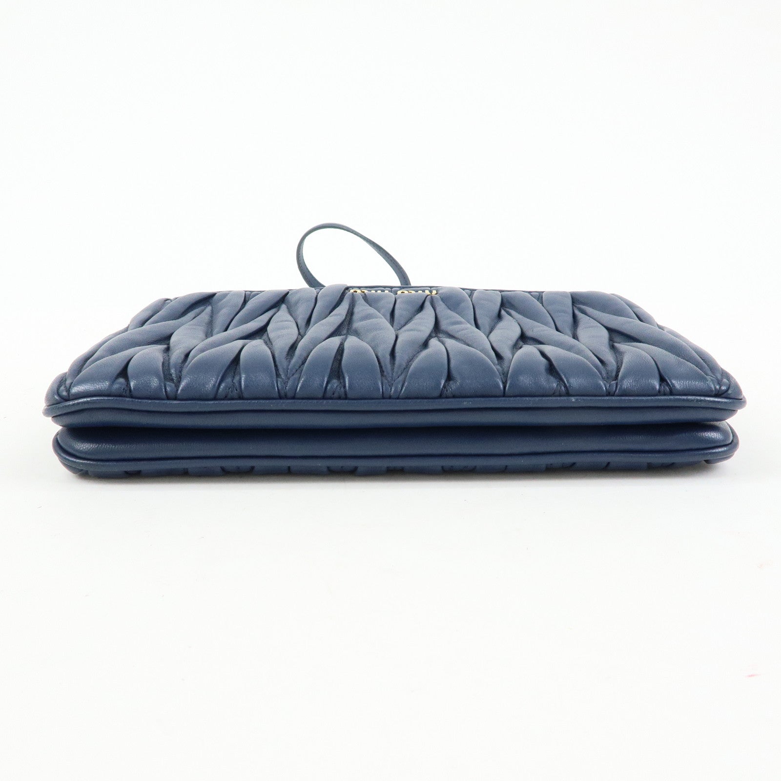 MIU MIU Matelasse Leather Shoulder Bag Crossbody Bag Blue