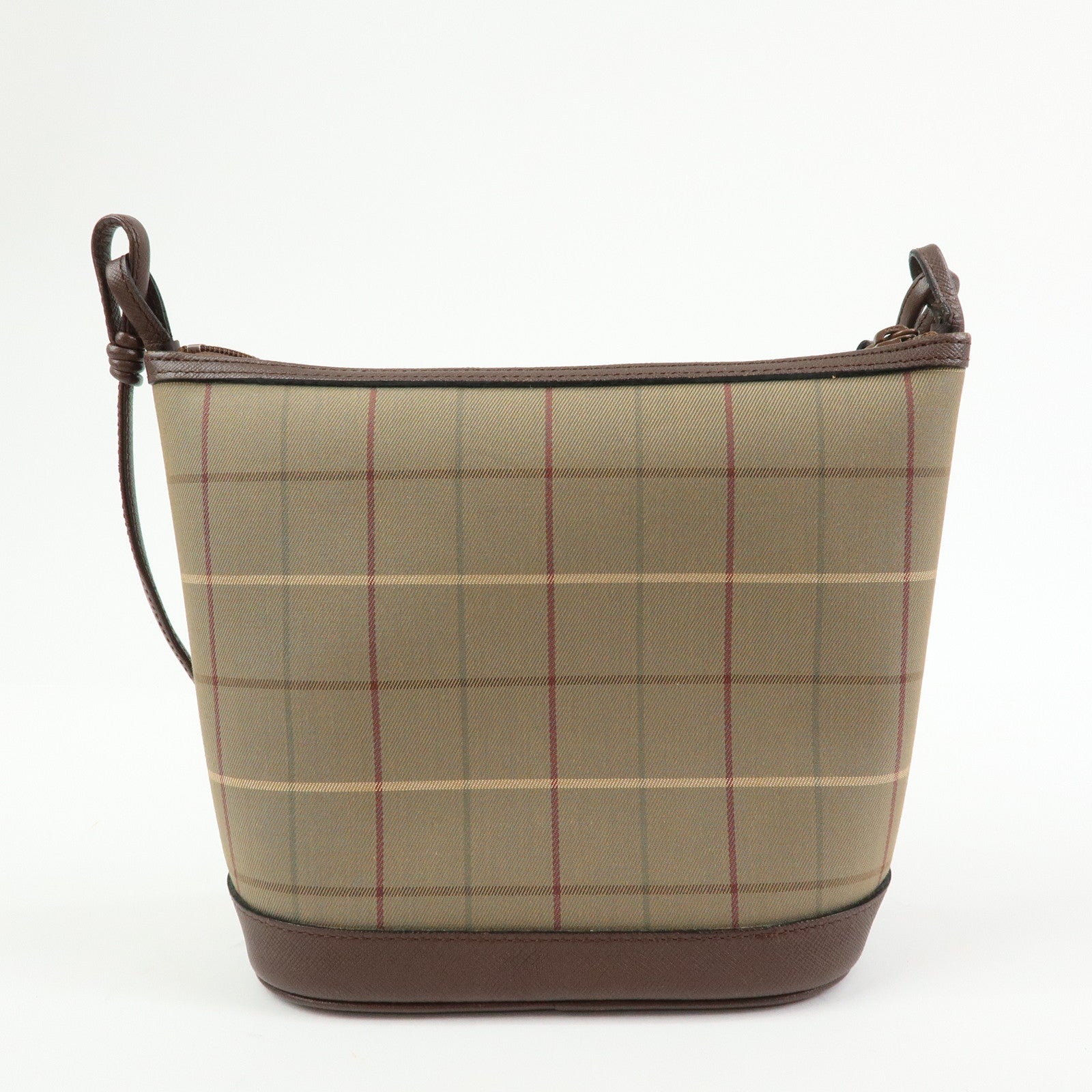 BURBERRY Canvas Leather Shoulder Bag Crossbody Bag Beige Brown