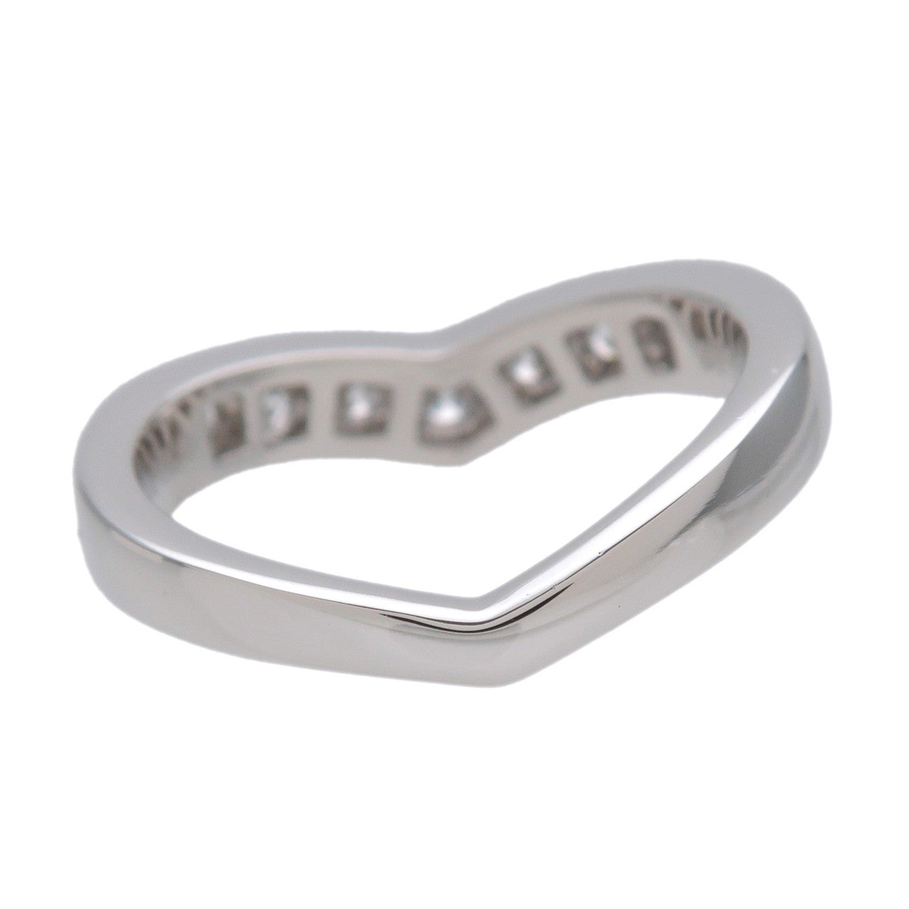 Tiffany & Co V Band Diamond Ring PT950 Platinum US3.5-4 EU46 HK7.5
