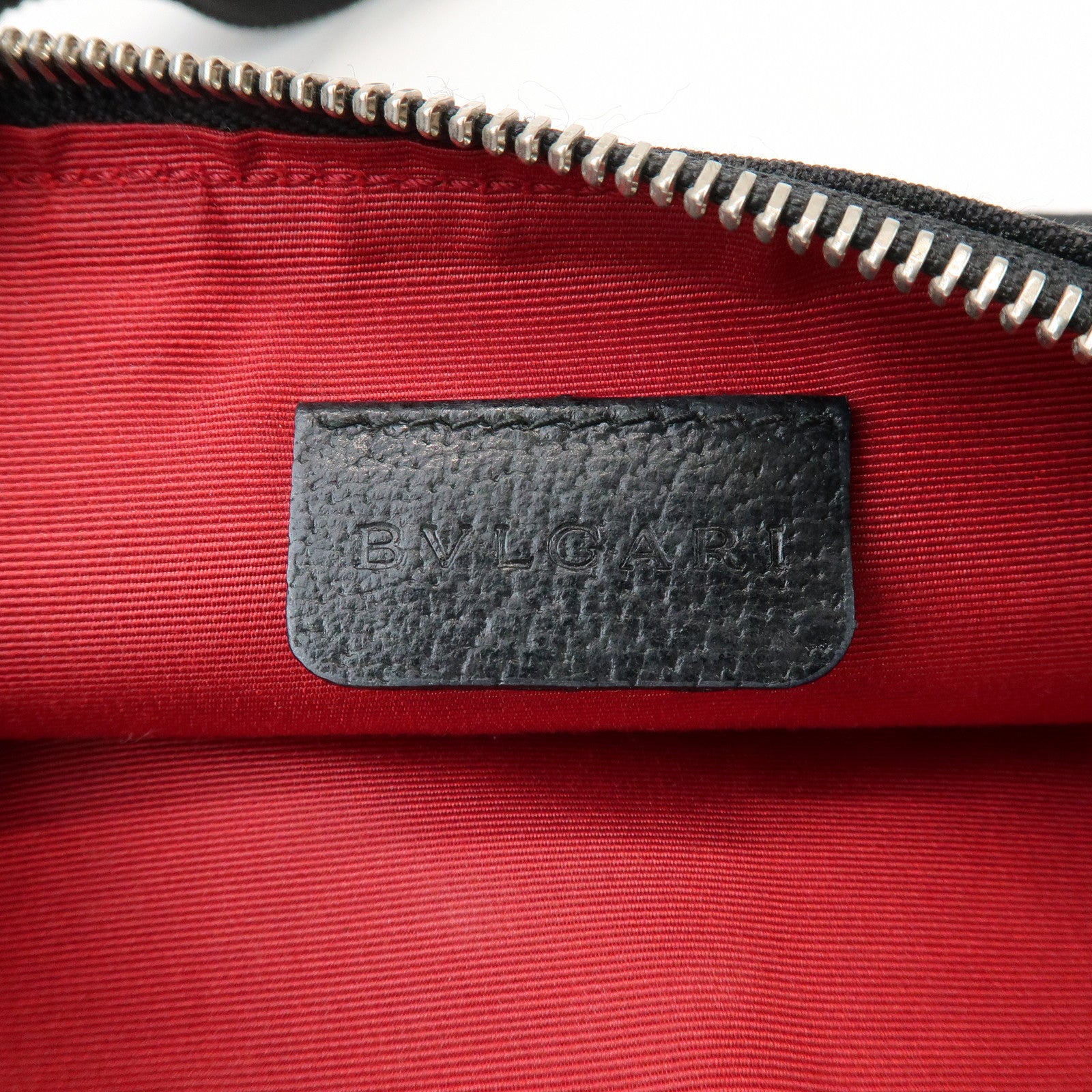 BVLGARI Logo Mania Canvas Leather Body Bag Waist Bag Black