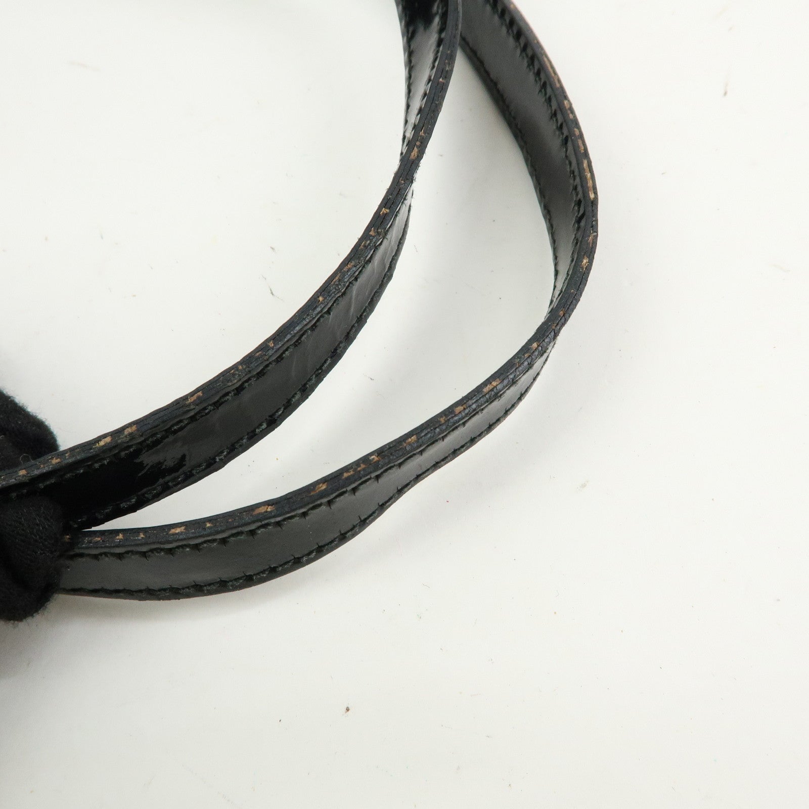 Christian Dior Canvas Patent Leather Boston Bag Hand Bag Brown