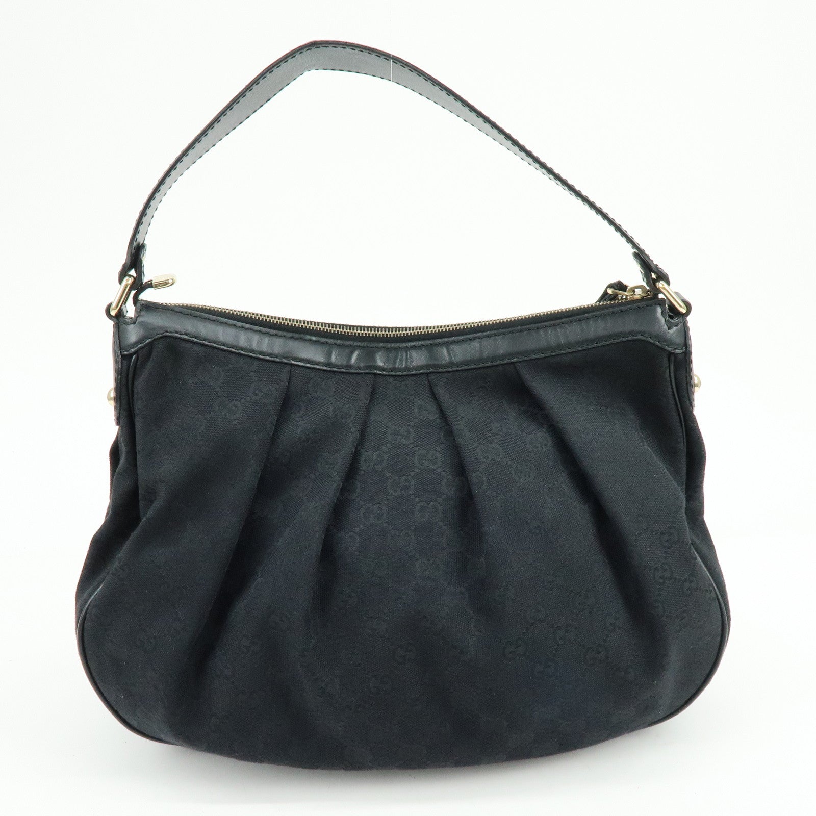 GUCCI Sukey GG Canvas Leather Shoulder Bag Black 232955