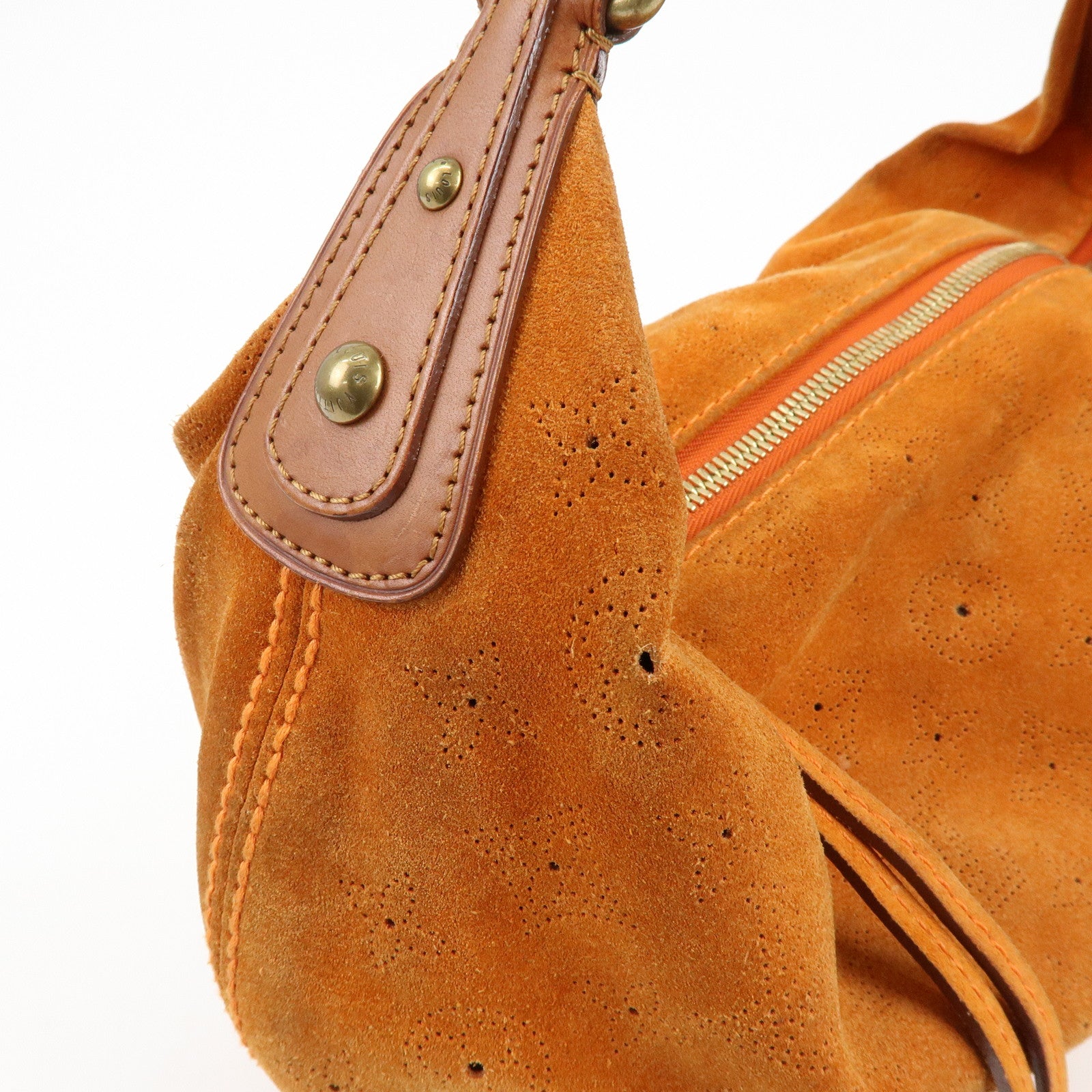 Louis Vuitton Monogram Onata GM Suede Shoulder Bag Orange M95119