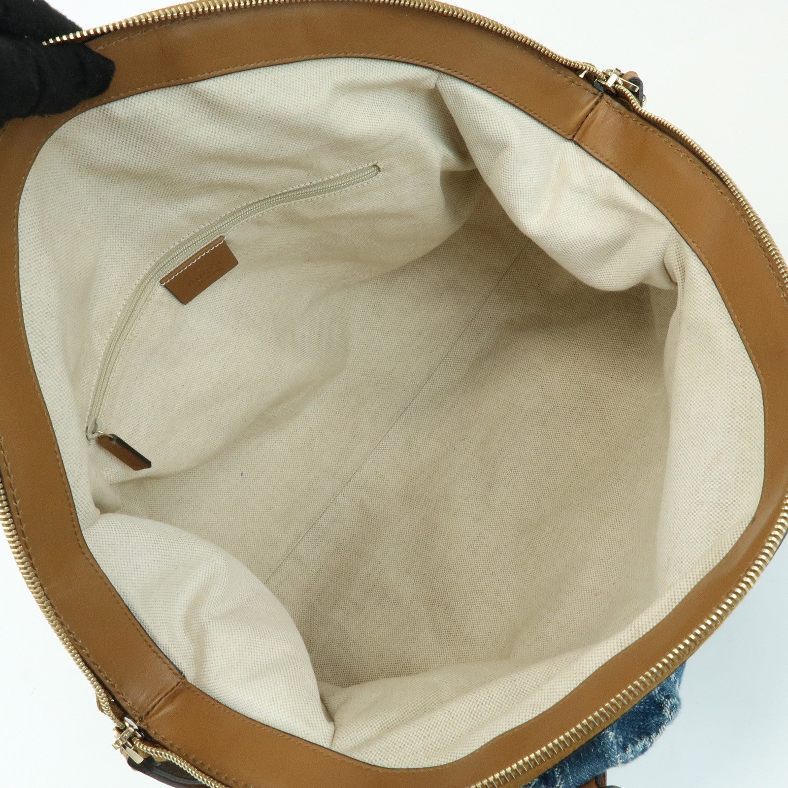 GUCCI Sukey Interlocking G Denim 2Way Hand Shoulder Bag Blue 223974