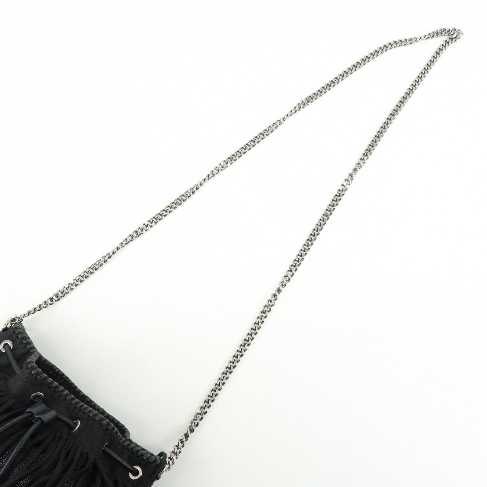 STELLA MCCARTNEY Falabella Fringe Bucket Shoulder Bag Black