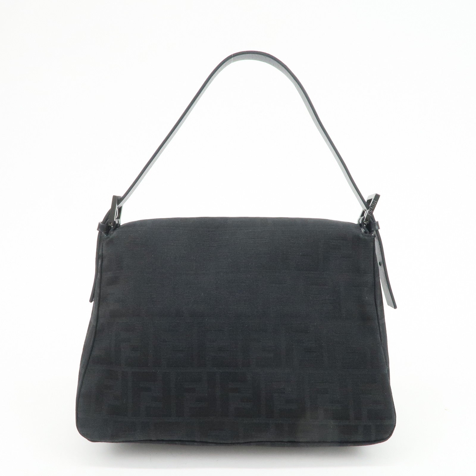 FENDI Mamma Baguette Zucca Canvas Leather Shoulder Hand Bag 8BR001