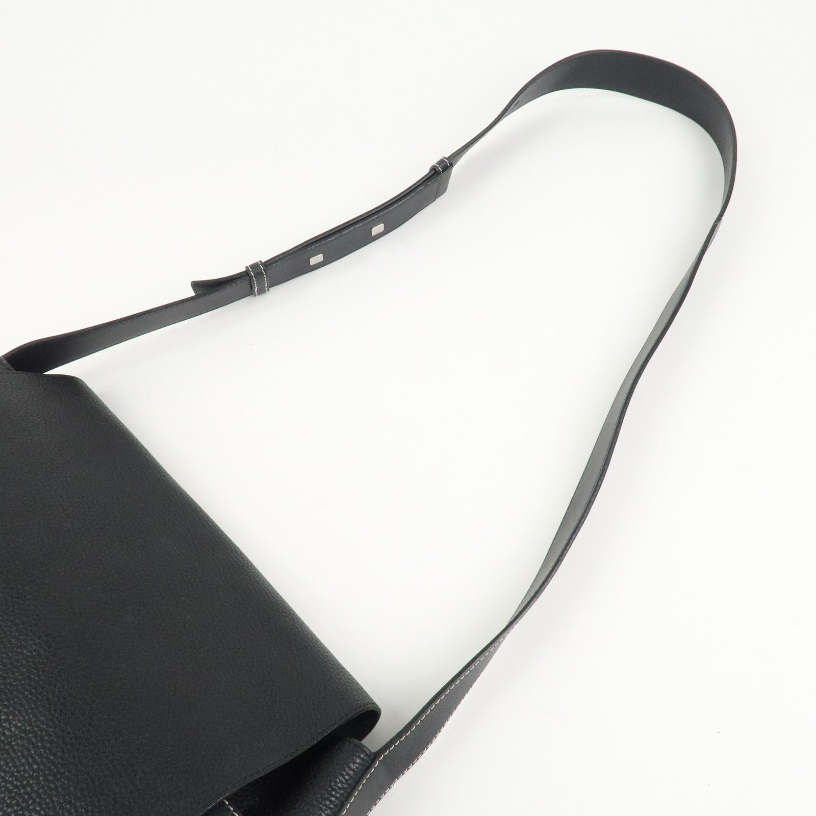 LOEWE Anagram Logo Leather Shoulder Bag Crossbody Bag Black