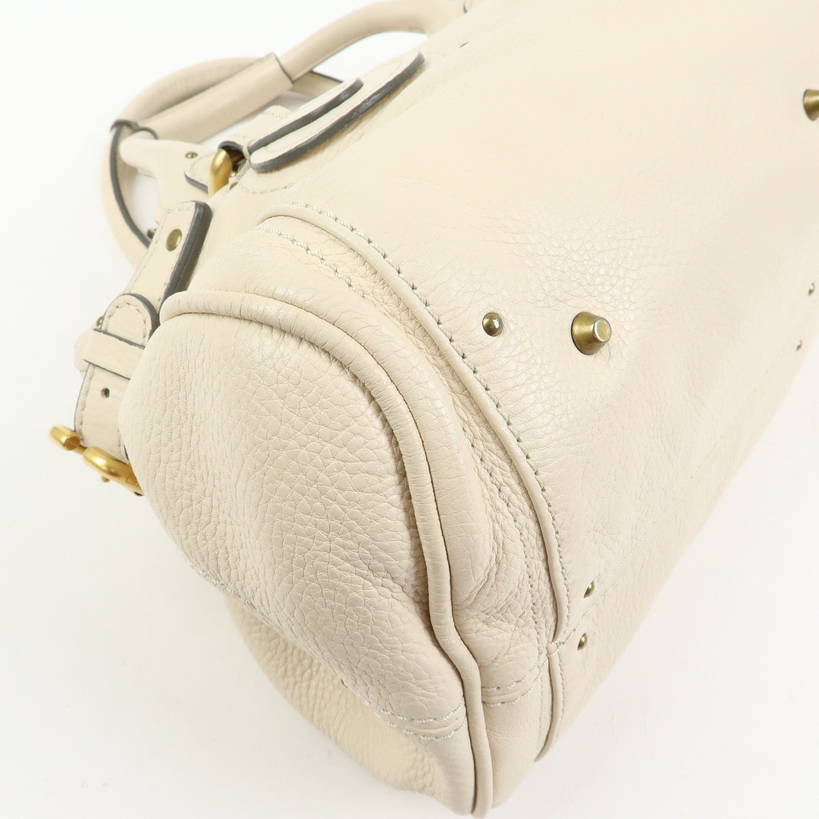 Chloe Paddington Leather Medium Hand Bag Shoulder Bag Ivory