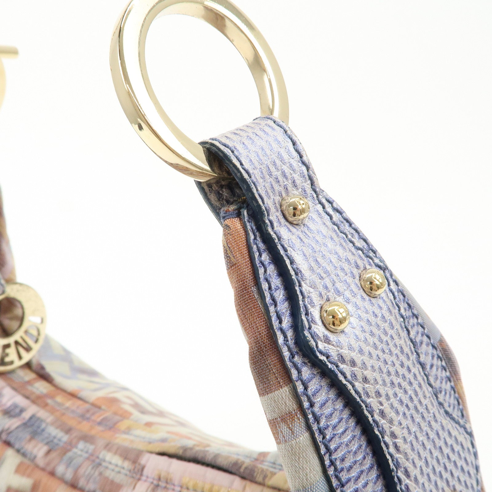 FENDI Zucca Canvas Chain Shoulder Bag Multicolor 8BR581