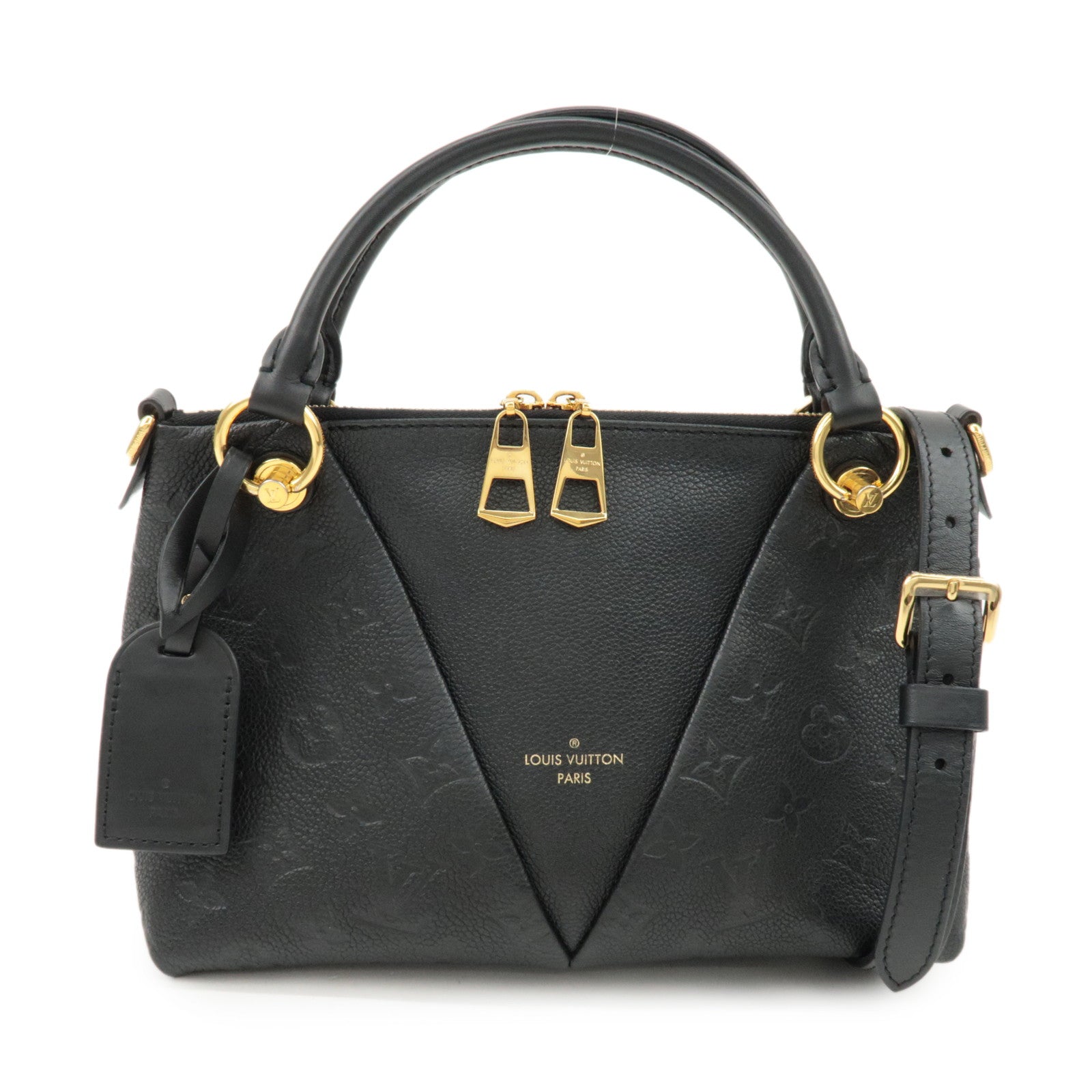 Louis Vuitton Monogram Empreinte Leather V Tote BB Noir M44937 Used